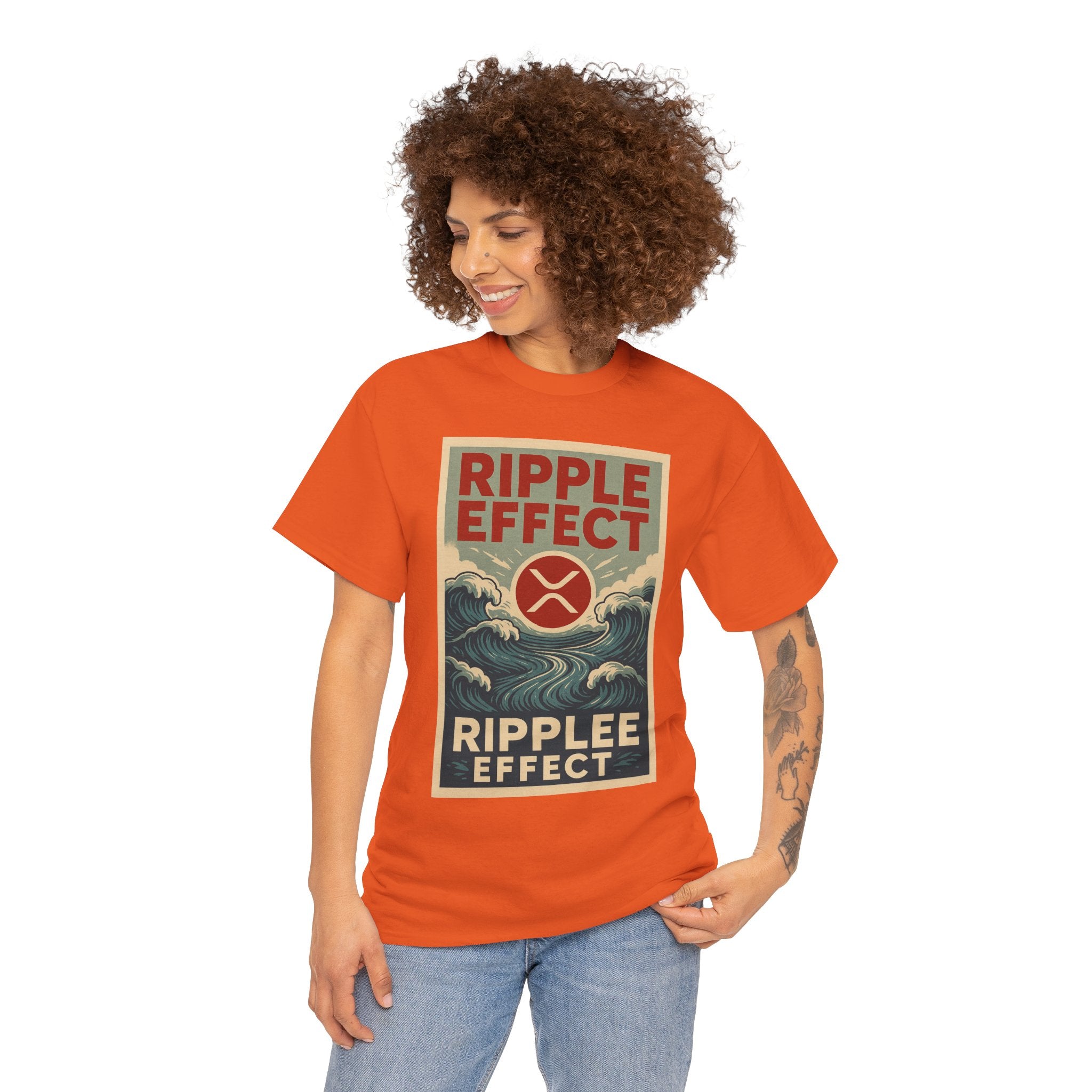 Ripple Effect Tee — Vintage Wave XRP Crypto Graphic T-Shirt