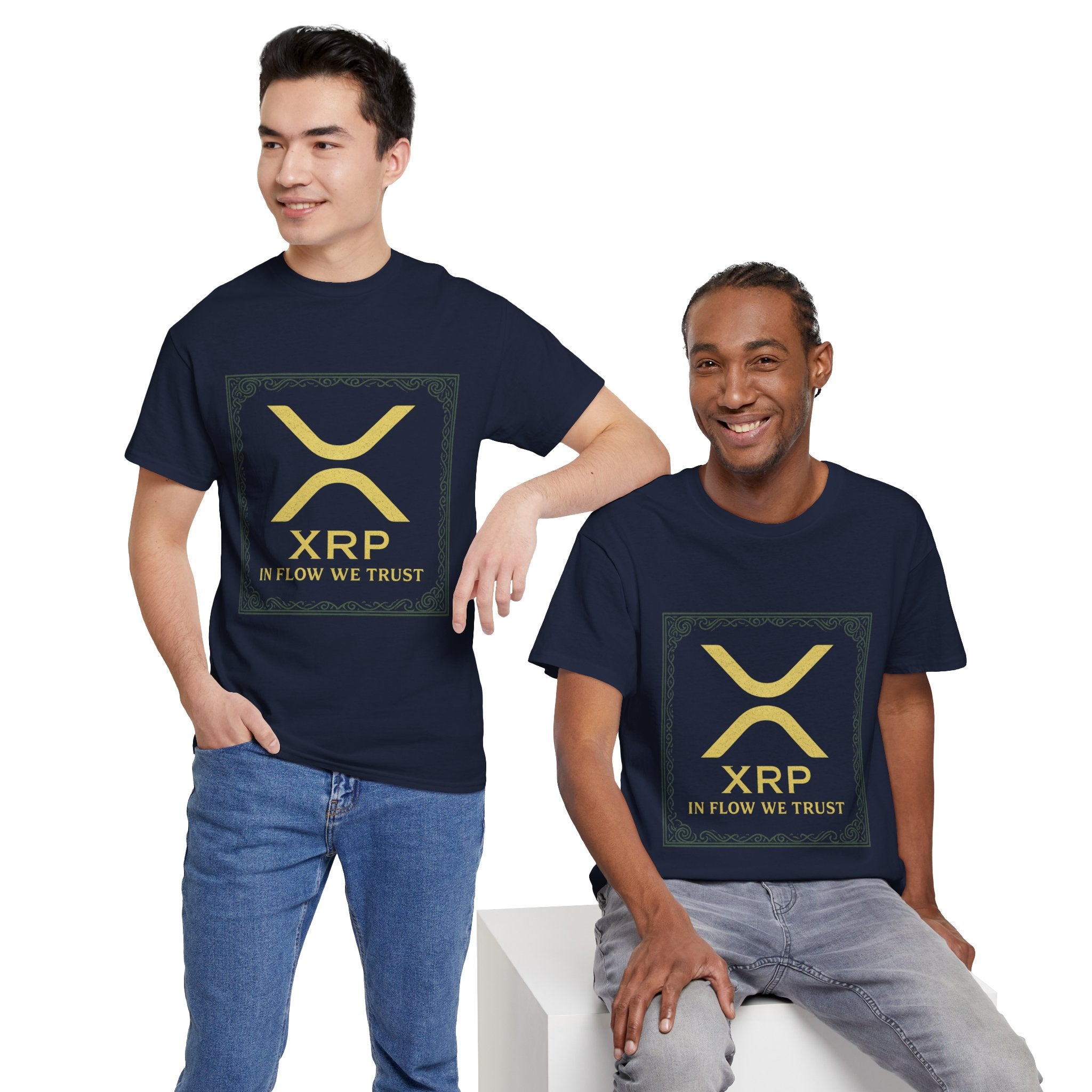 XRP Logo T-Shirt — "In Flow We Trust" Crypto Tee for Ripple Fans