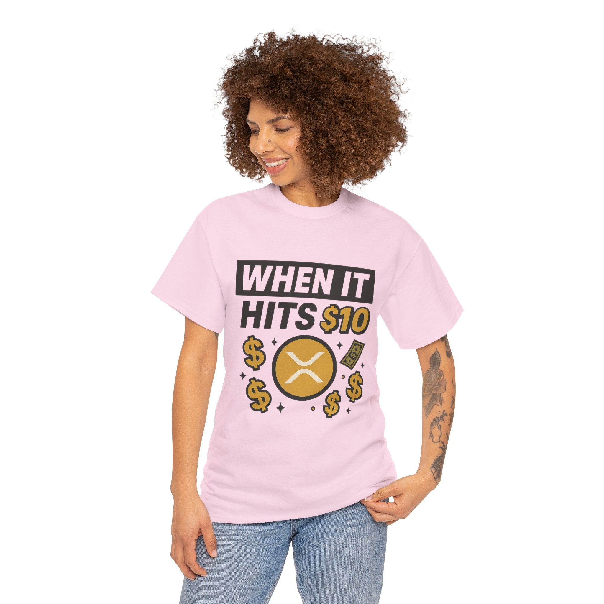 Crypto Tee - "When It Hits 10" Ripple XRP Meme Shirt