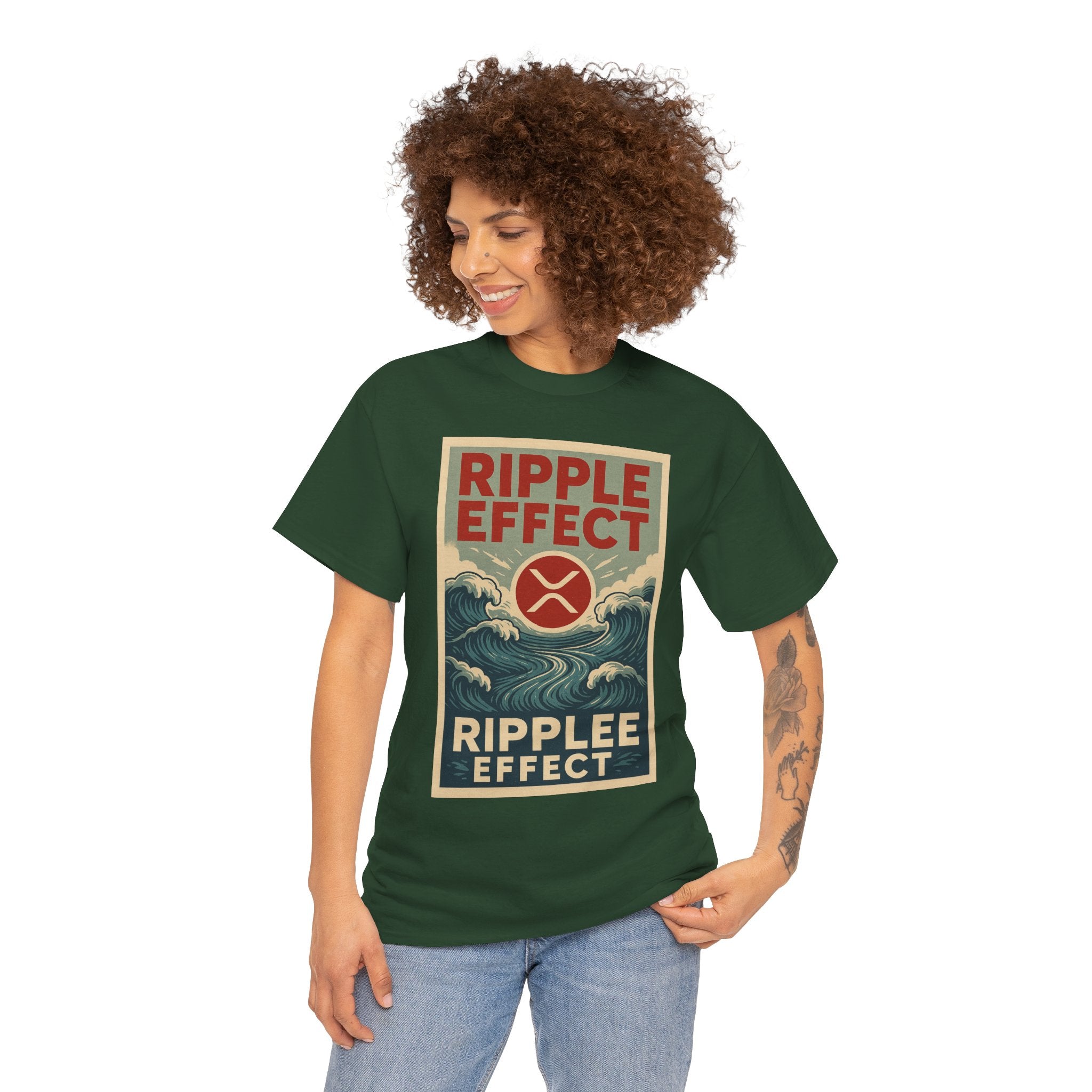 Ripple Effect Tee — Vintage Wave XRP Crypto Graphic T-Shirt