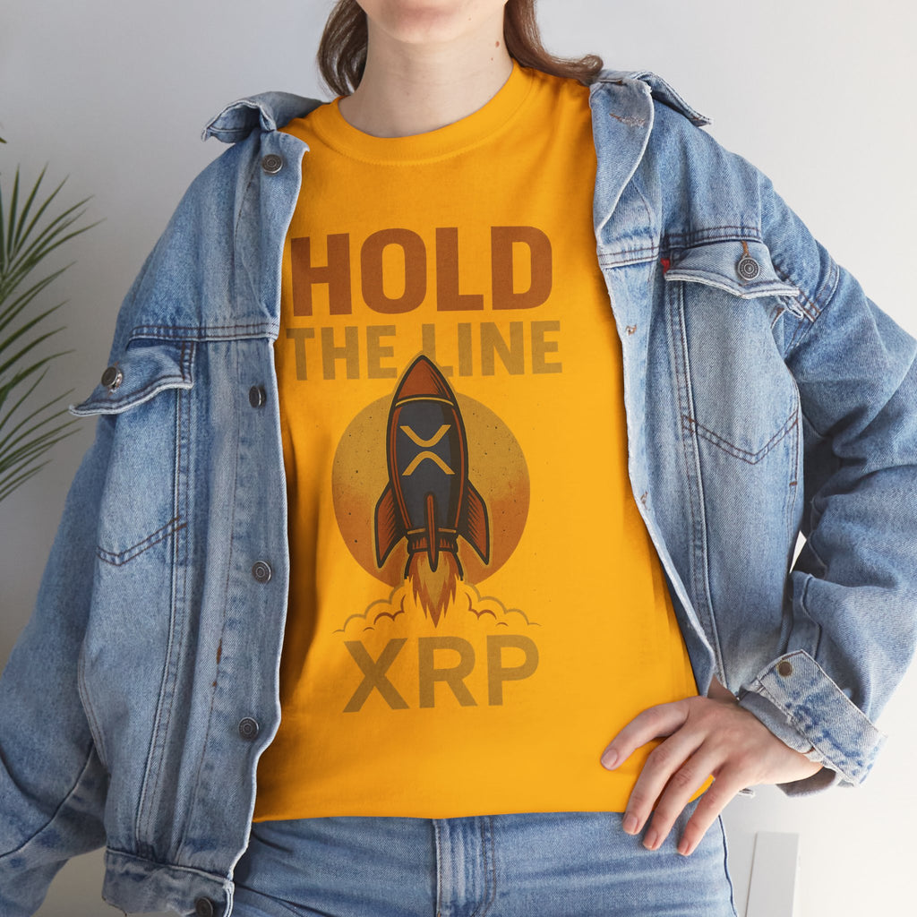 XRP Hold The Line Rocket Tee — Crypto Investor T‑Shirt