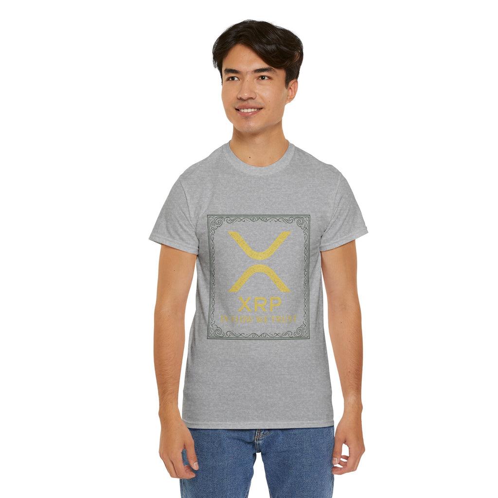 XRP Logo T-Shirt — "In Flow We Trust" Crypto Tee for Ripple Fans