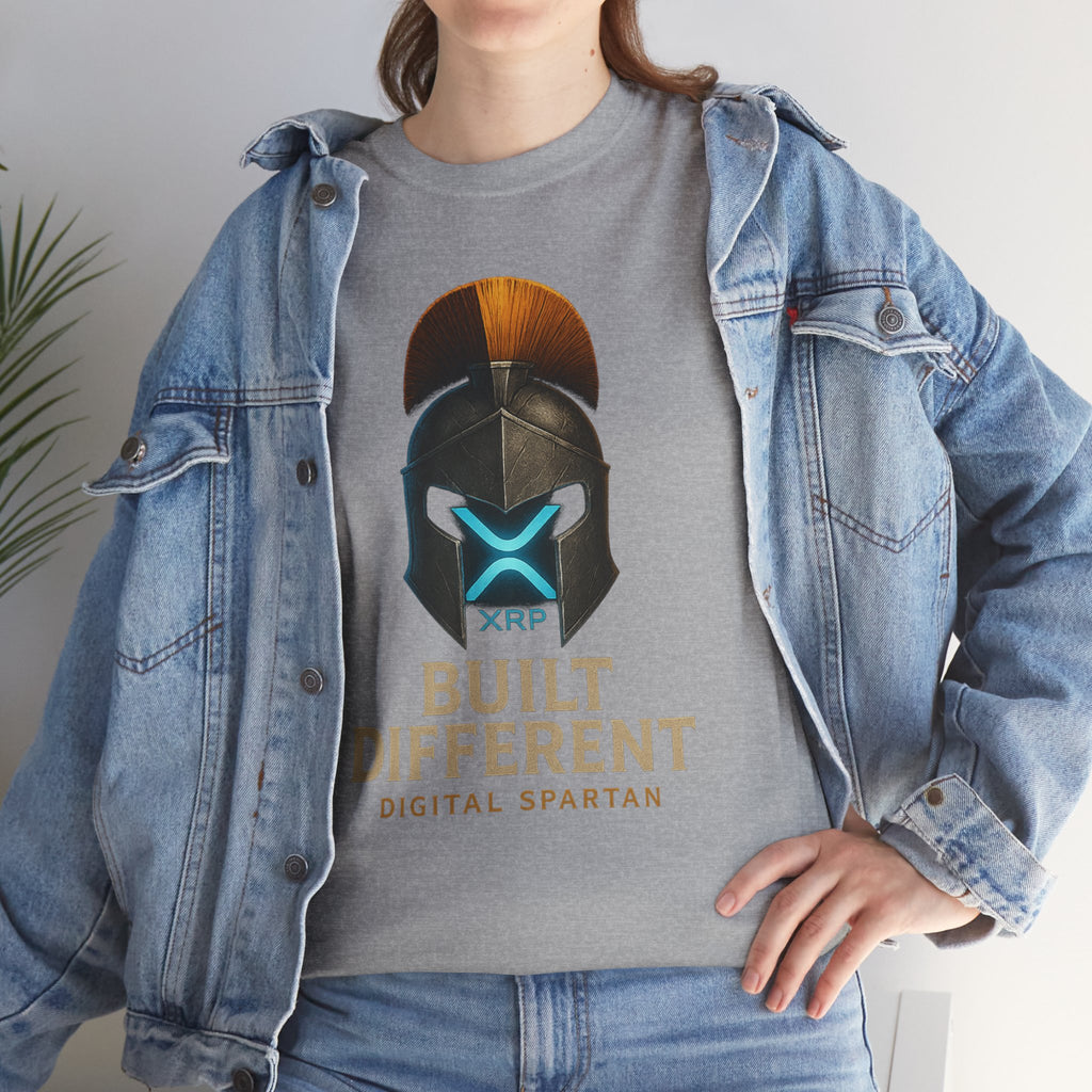 Built Different Spartan Tee — Digital Spartan XRP Crypto T-Shirt