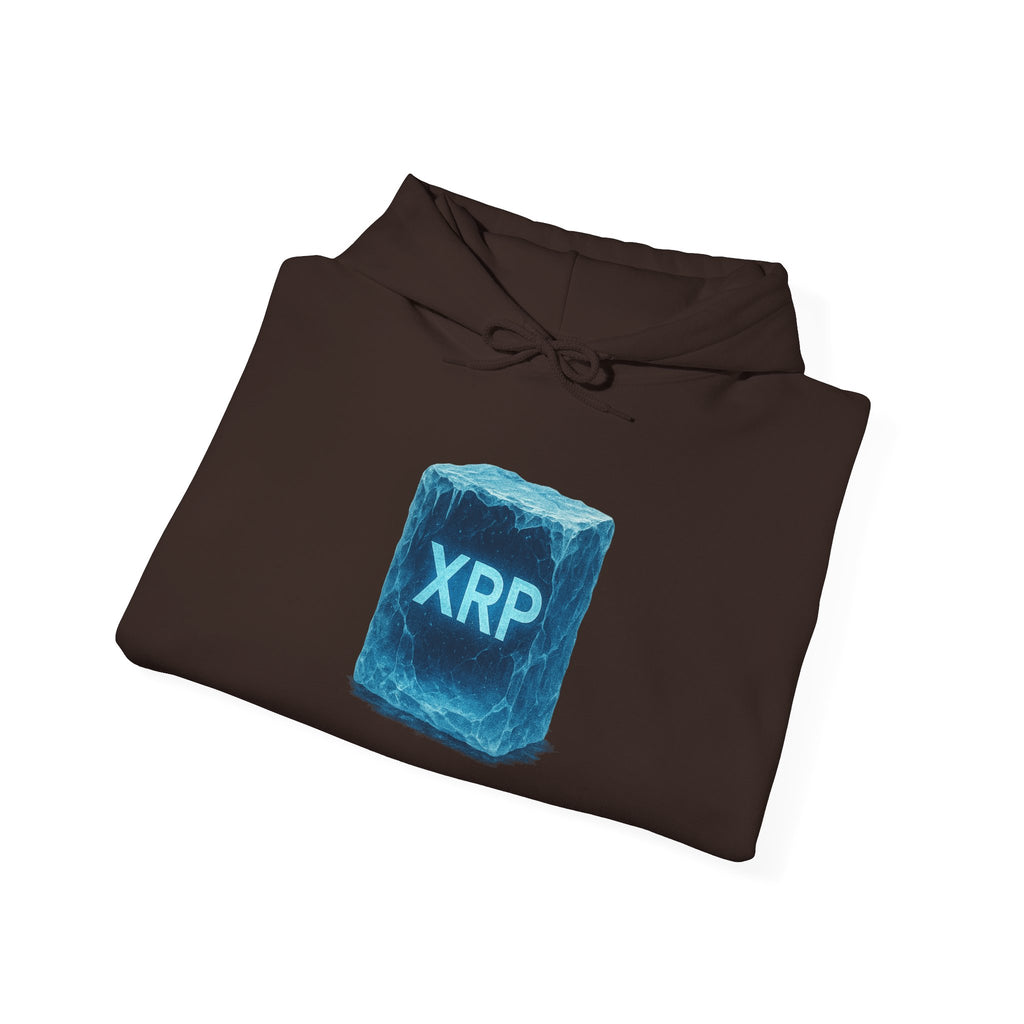 XRP Frozen Cube Hoodie — Crypto Ice Block Sweater for XRP Fans