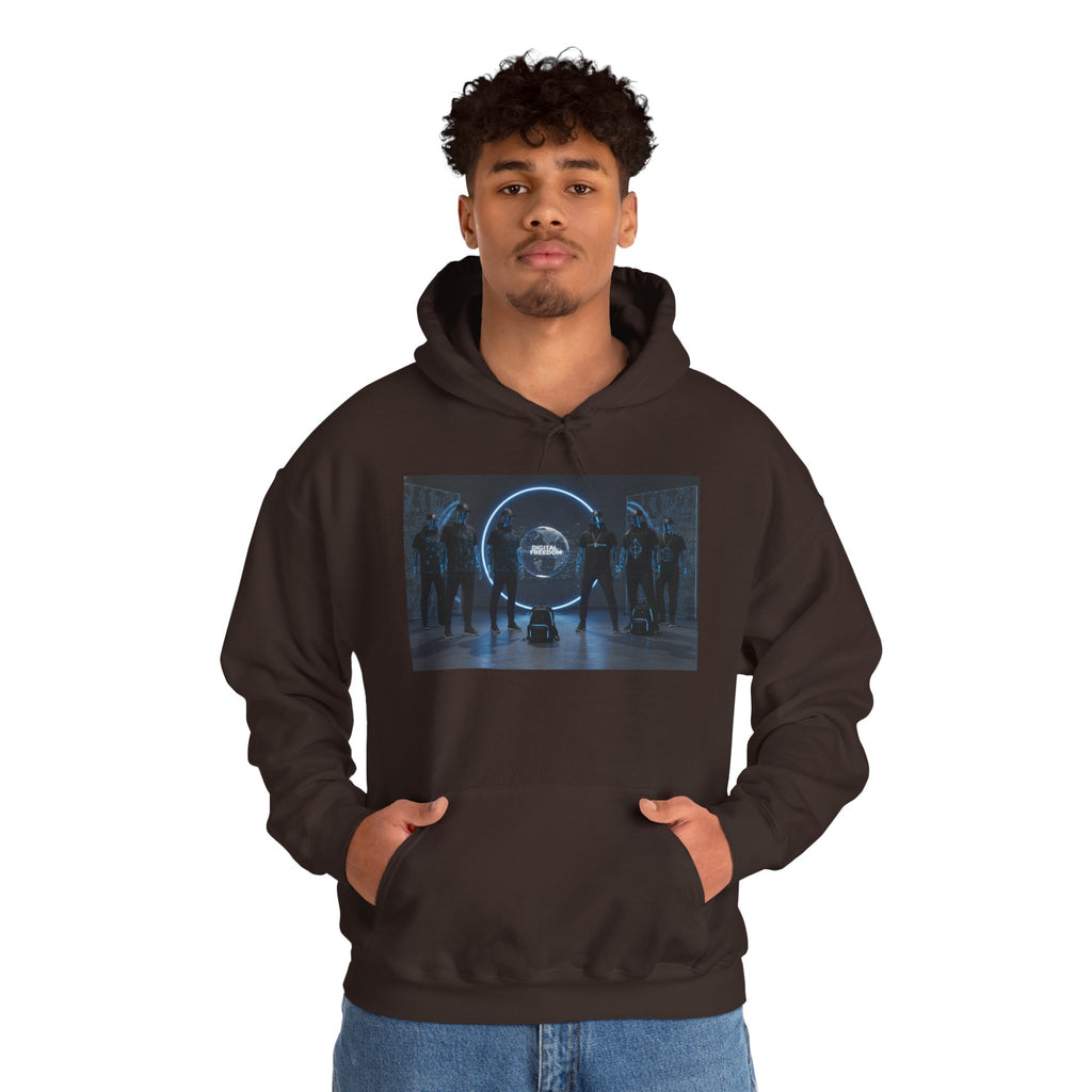 Futuristic Neon Portal Hoodie – Cyberpunk Sci‑Fi Crew Graphic Sweatshirt