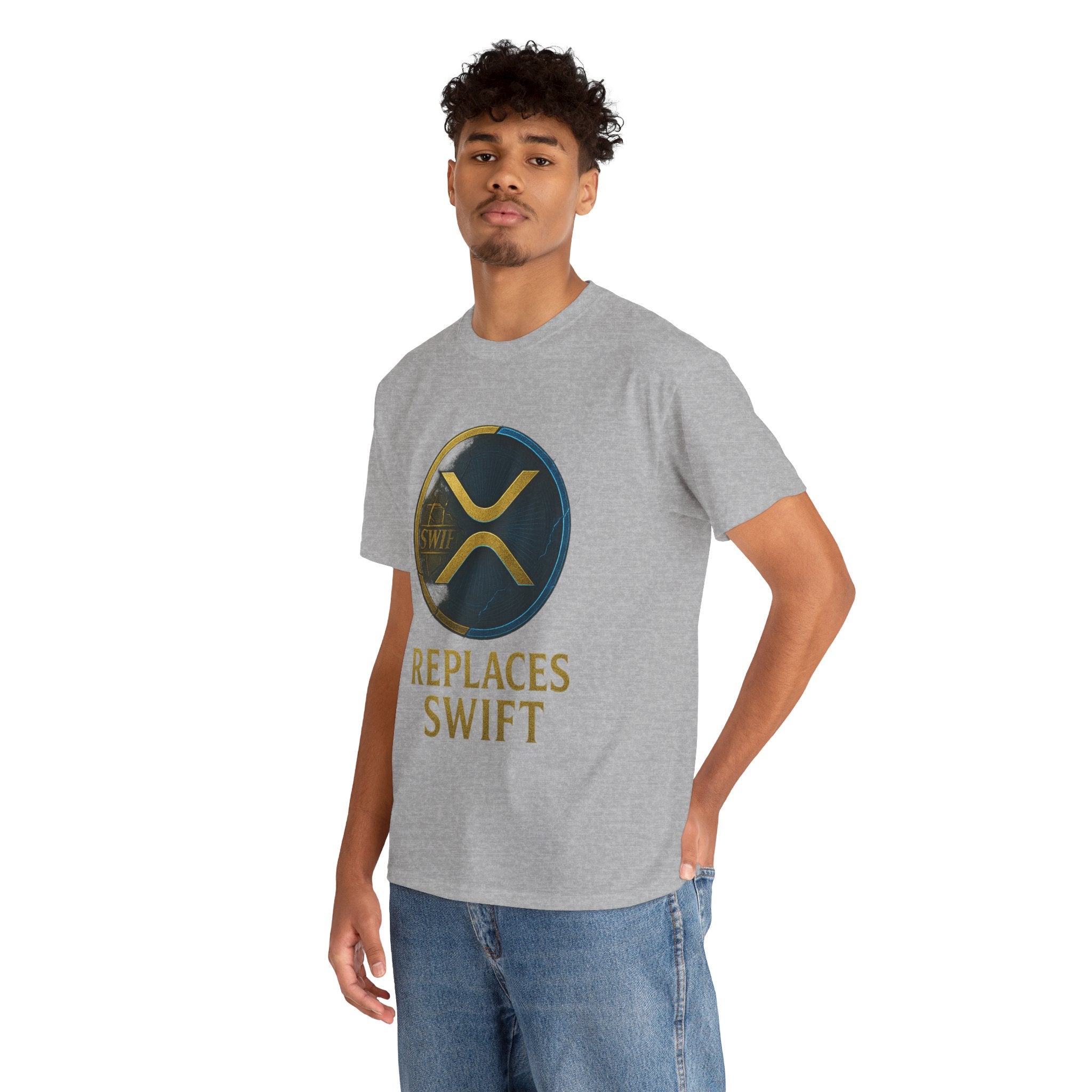 XRP 'Replaces Swift' Cotton Tee — Crypto Ripple Logo T-Shirt
