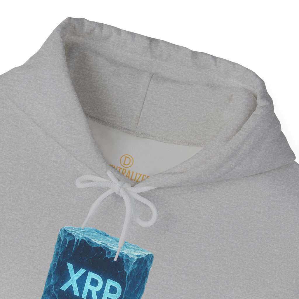 XRP Frozen Cube Hoodie — Crypto Ice Block Sweater for XRP Fans