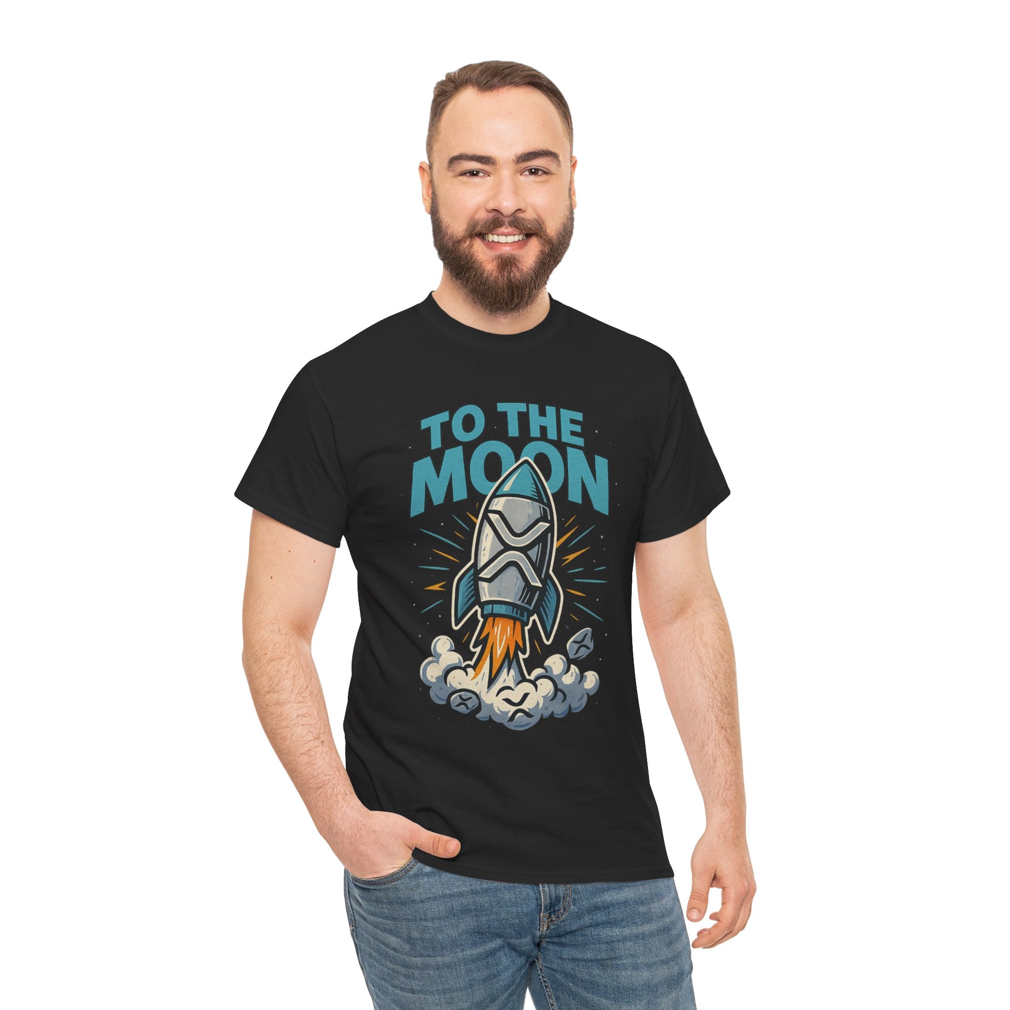 To The Moon Rocket T-Shirt — Space Graphic Tee for Crypto & Space Enthusiasts