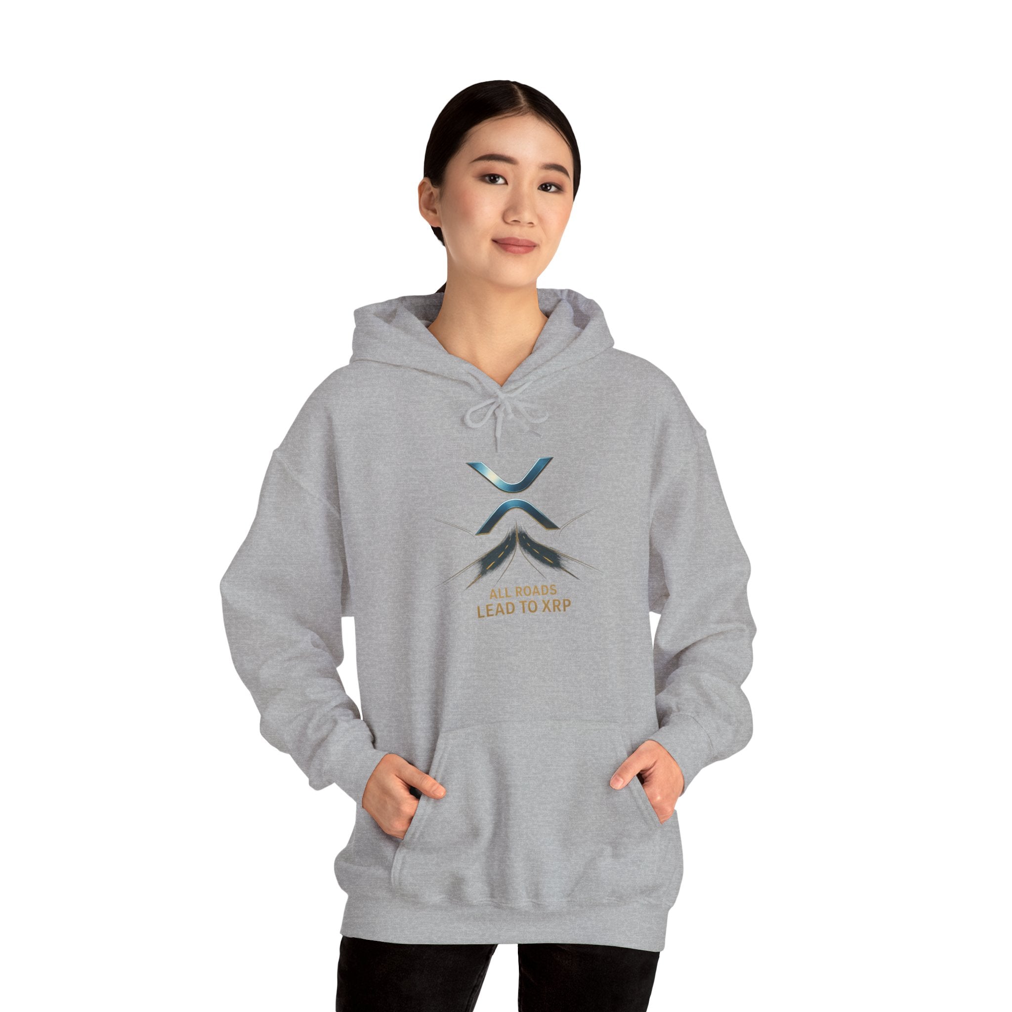 XRP Logo Hoodie — "All Roads Lead to XRP" Minimal Crypto Hoodie