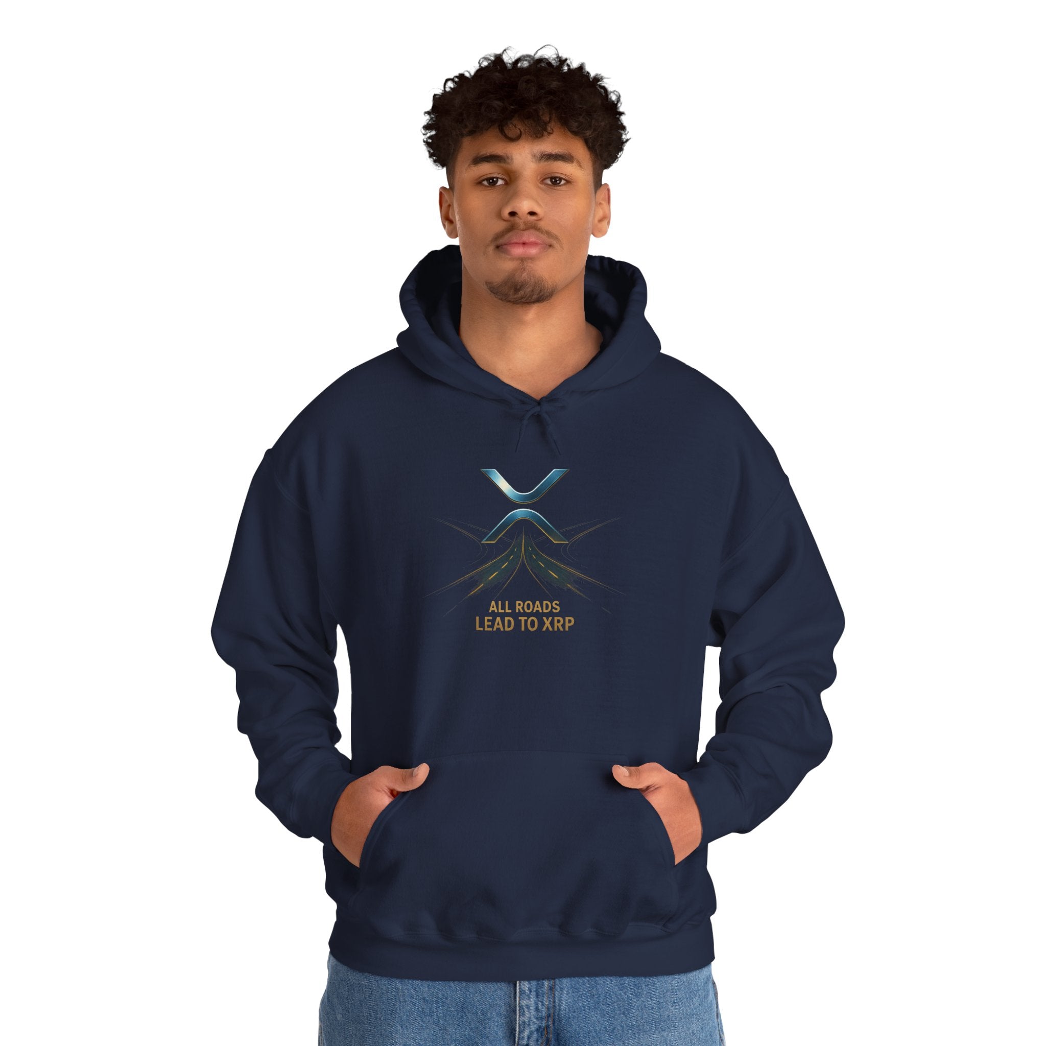 XRP Logo Hoodie — "All Roads Lead to XRP" Minimal Crypto Hoodie