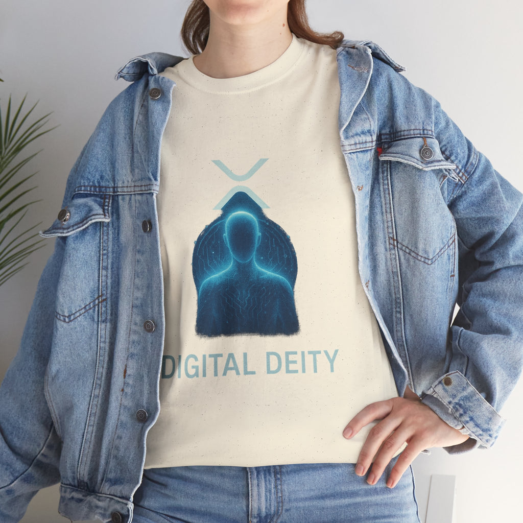 Digital Deity T‑Shirt — Futuristic Neon Tech Hoodie Tee