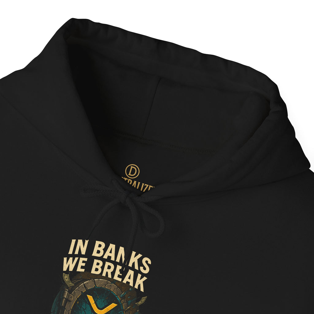 Hoodie — 'In Banks We Trust' Crest Pullover