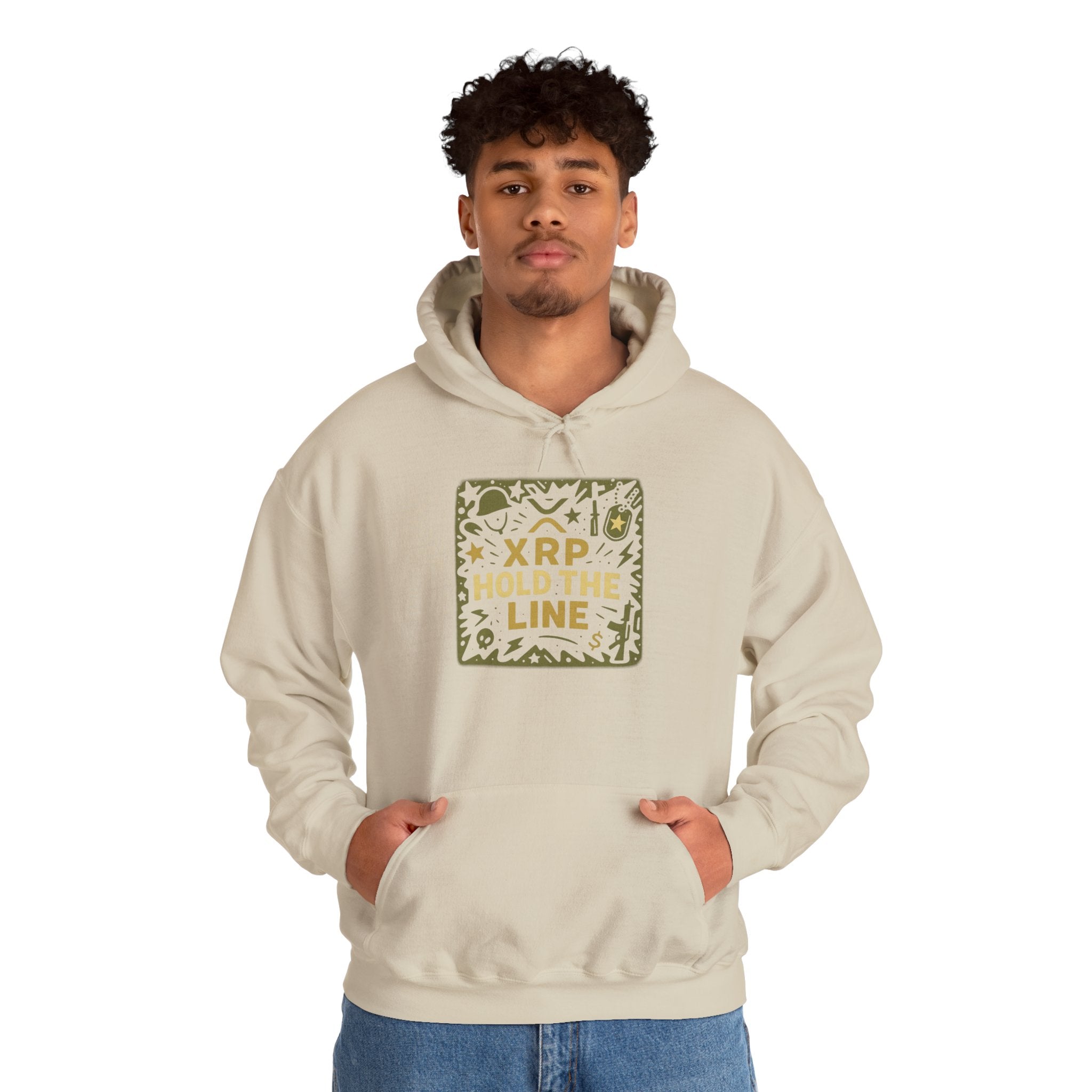 XRP Hold The Line Hoodie — Crypto Supporter Graphic Hooded Sweatshirt