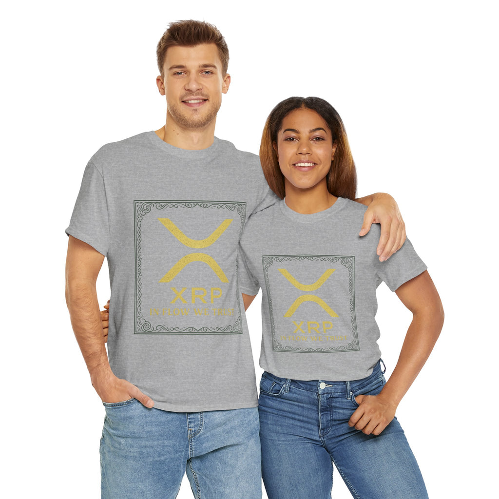 XRP Logo T-Shirt — "In Flow We Trust" Crypto Tee for Ripple Fans