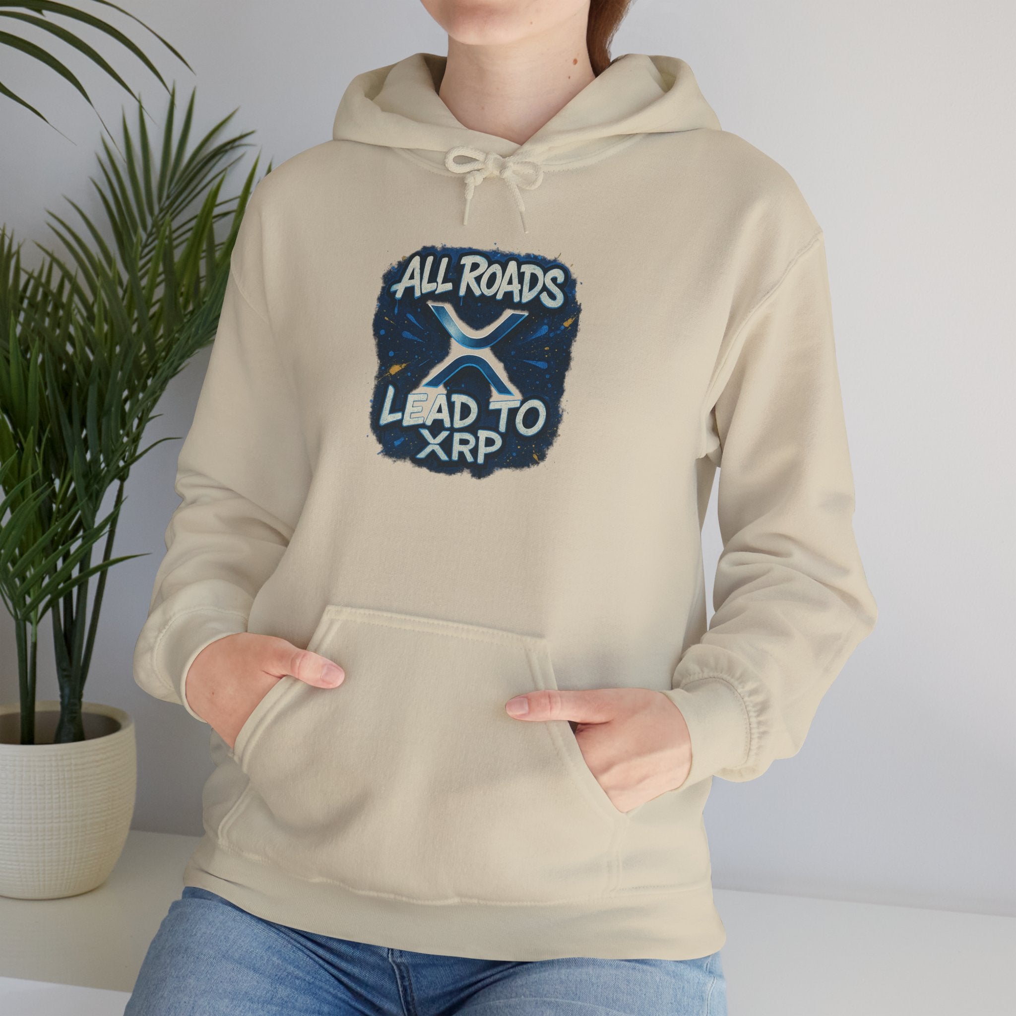 All Roads Lead to XRP Hoodie – Crypto Ripple Logo Sweatshirt