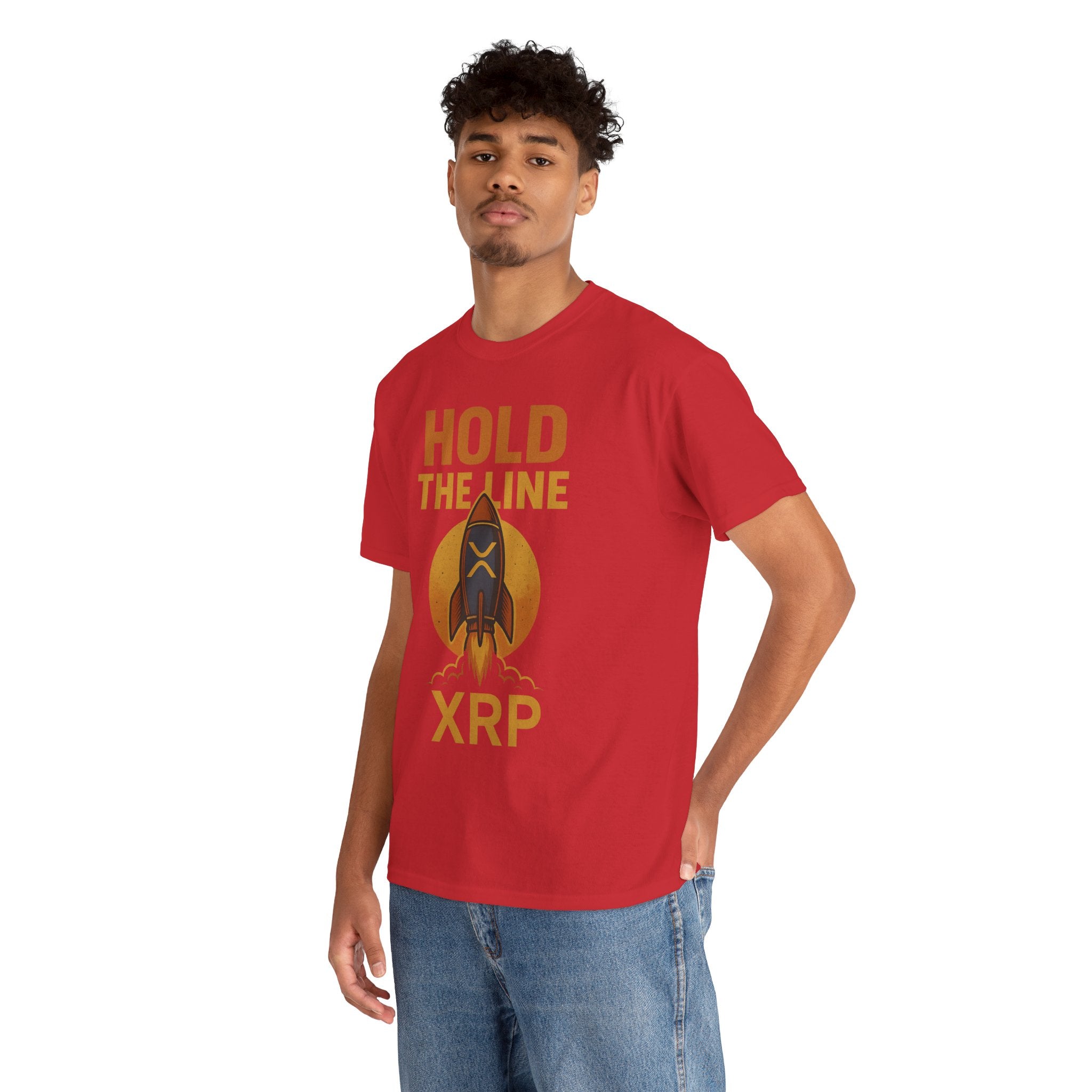 XRP Hold The Line Rocket Tee — Crypto Investor T‑Shirt