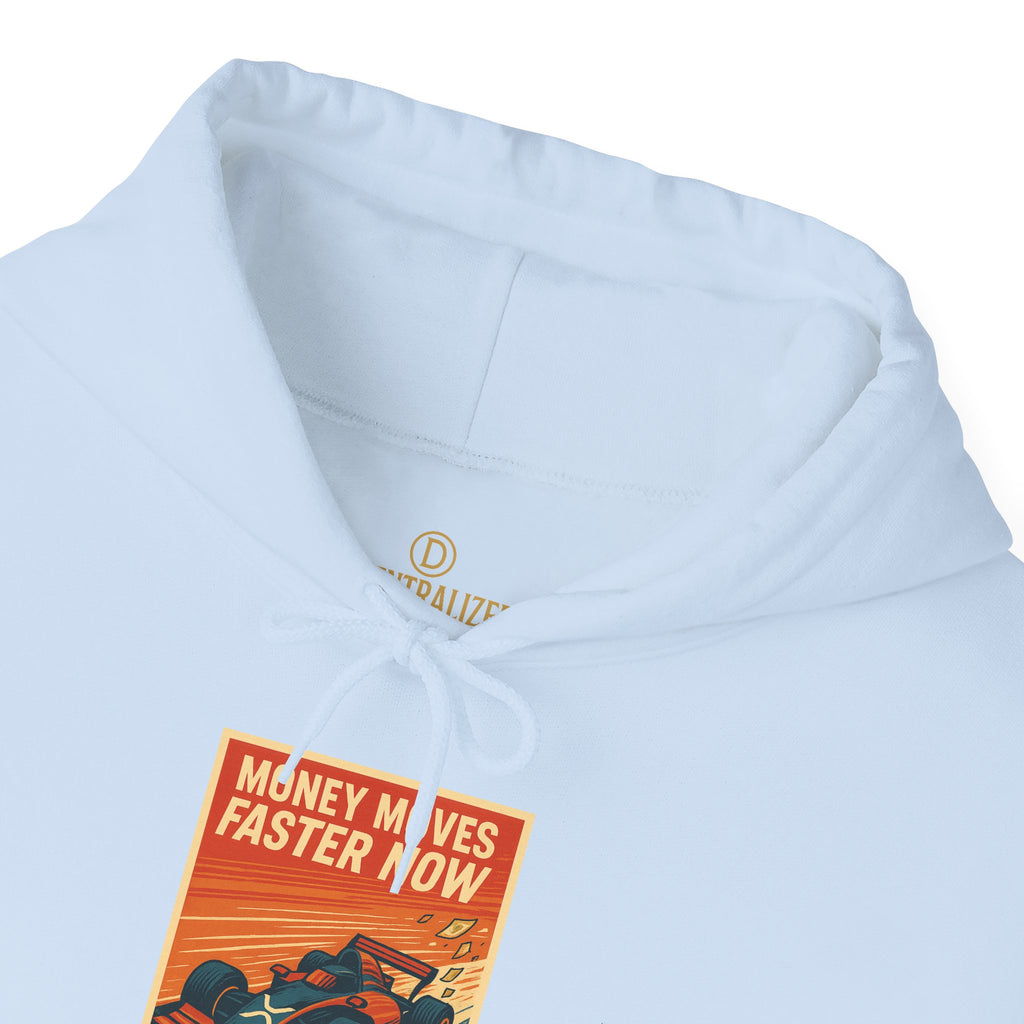 XRP 'Money Moves Faster Now' Hoodie – Crypto Retro Graphic Pullover