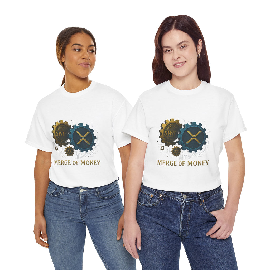 Merge of Money Tee - Cryptocurrency Gears XRP & SWI Crypto T-Shirt