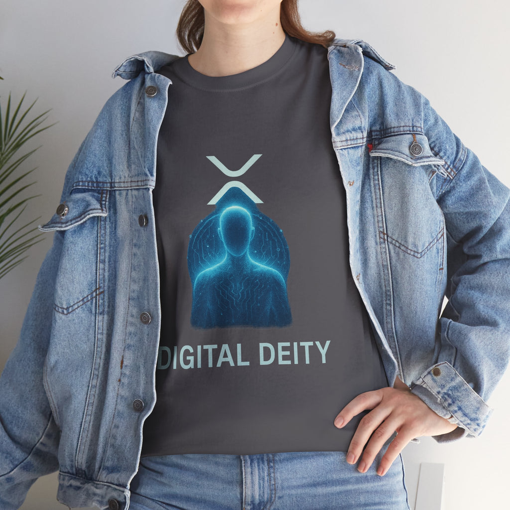 Digital Deity T‑Shirt — Futuristic Neon Tech Hoodie Tee