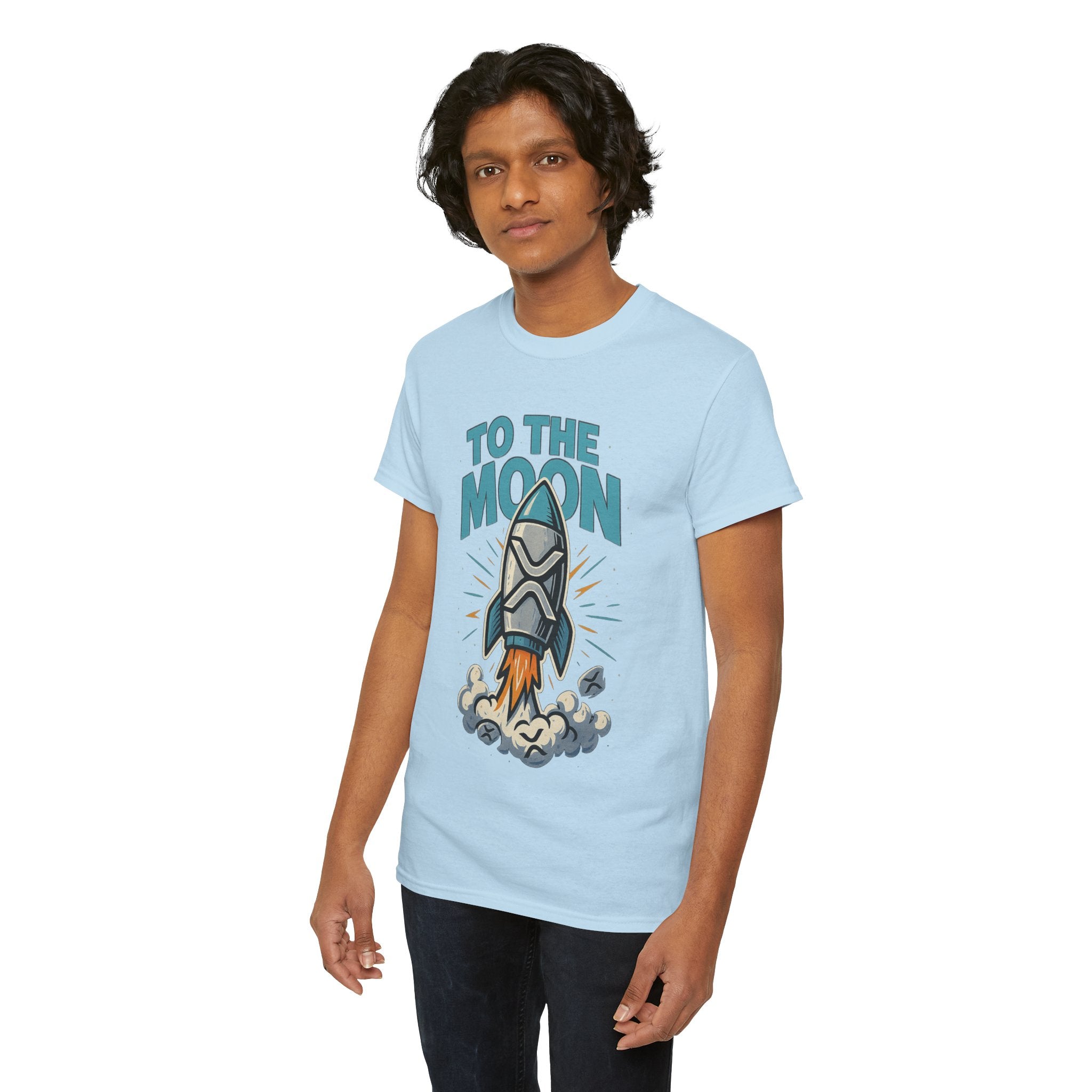 To The Moon Rocket T-Shirt — Space Graphic Tee for Crypto & Space Enthusiasts