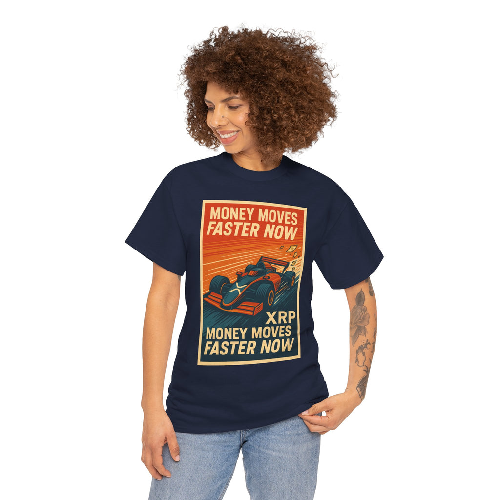 XRP 'Money Moves Faster Now' Racing Tee — Crypto Enthusiast T-Shirt