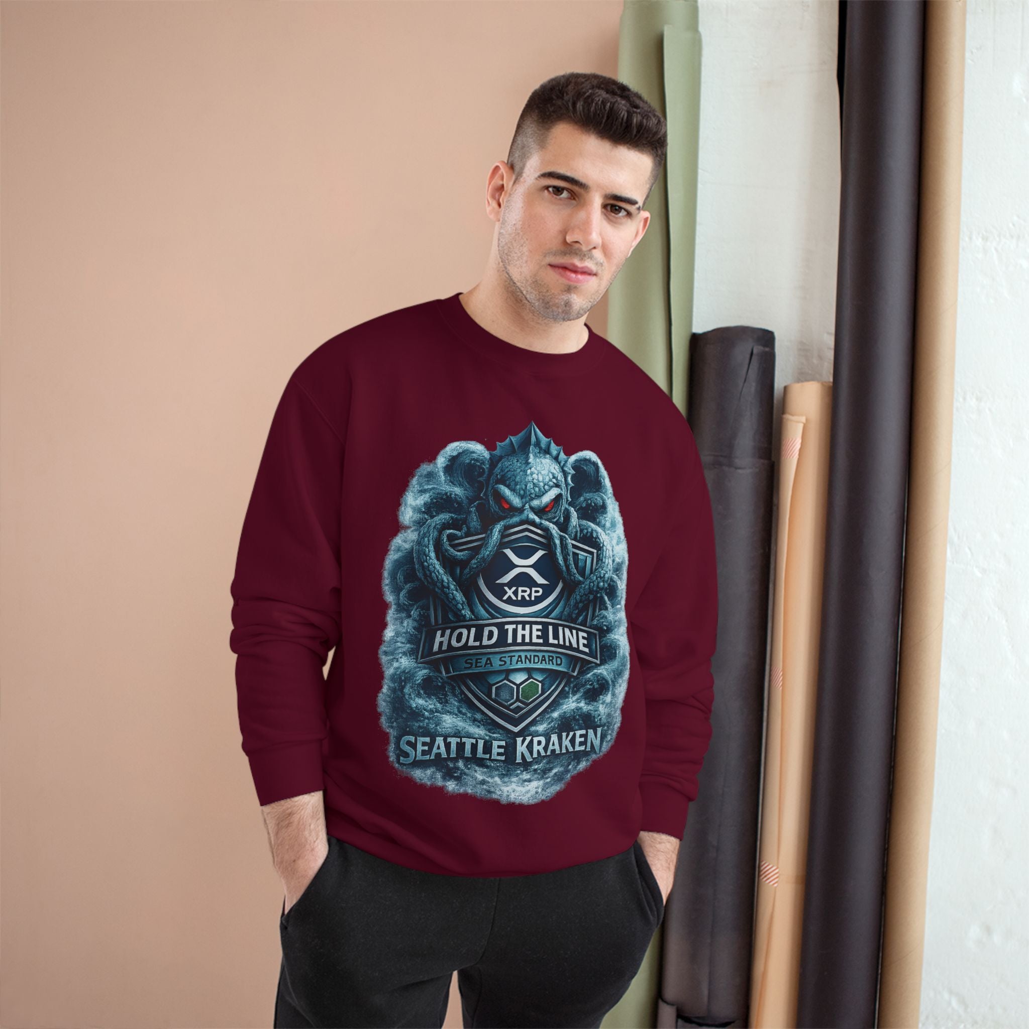 Seattle Kraken Sweatshirt — "Hold The Line" Nautical Graphic Crewneck