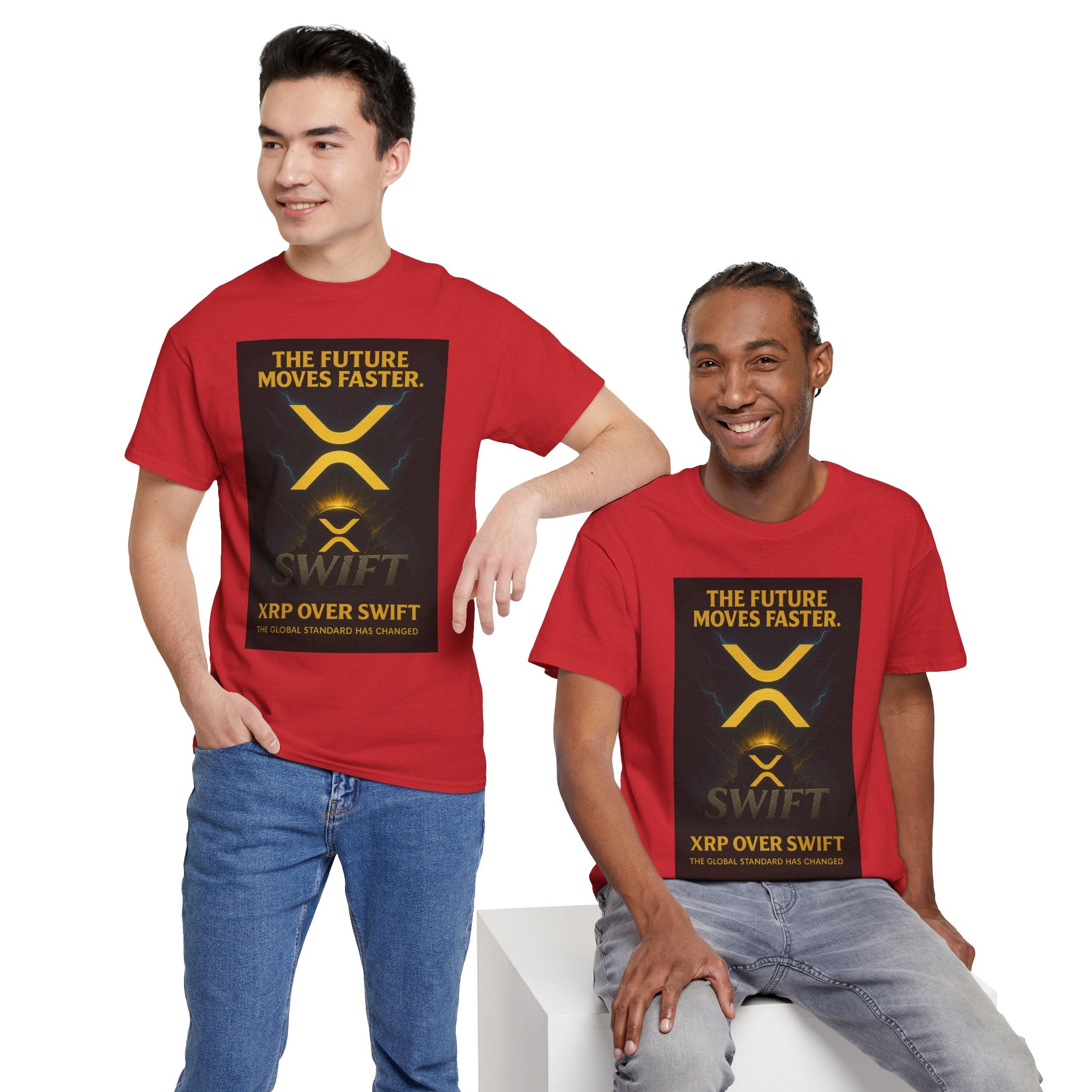 XRP Swift Crypto T-Shirt — “The Future Moves Faster” XRP Over Swift Tee