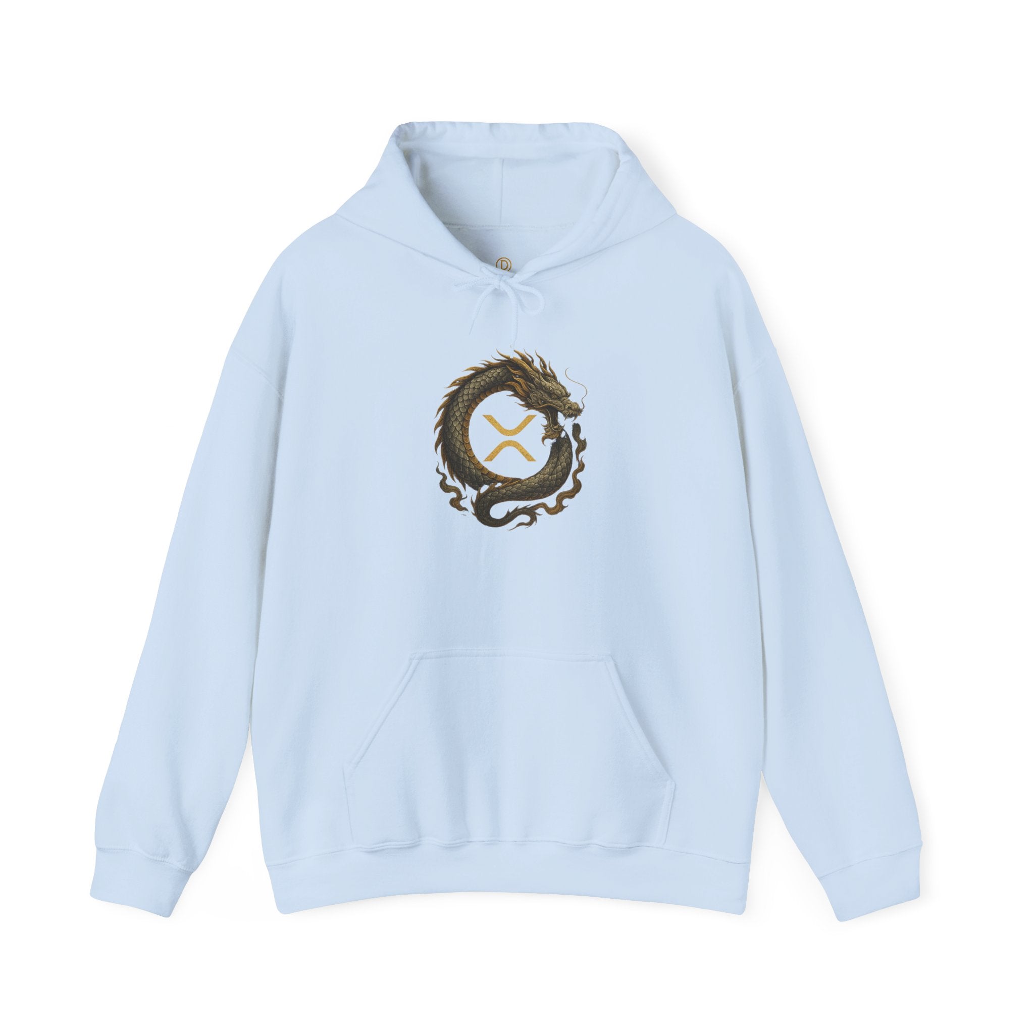 Dragon Ouroboros Hoodie with Ripple Rune — Mythic Symbol Pullover