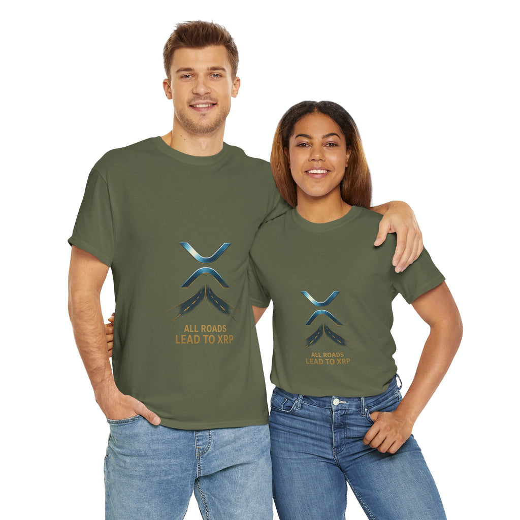 All Roads Lead to XRP T-Shirt — Crypto Ripple Logo Tee