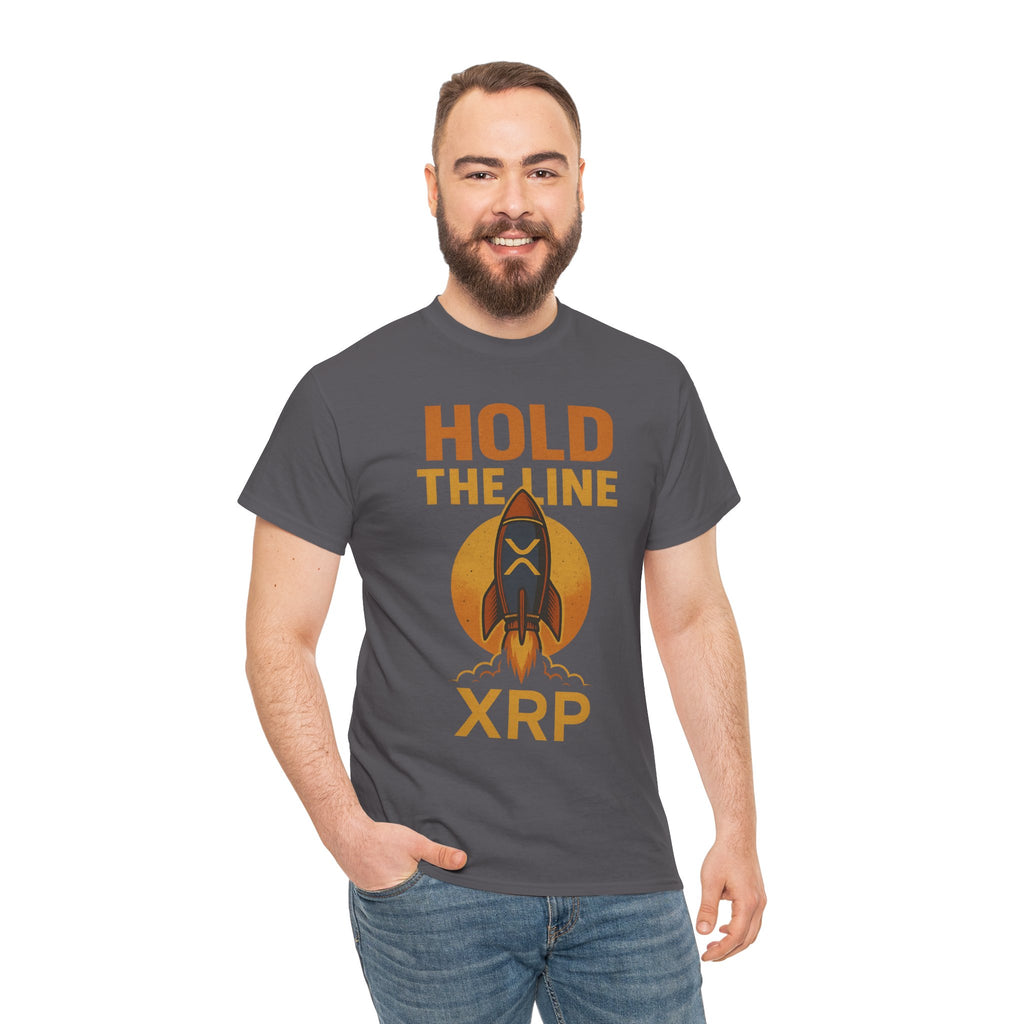 XRP Hold The Line Rocket Tee — Crypto Investor T‑Shirt