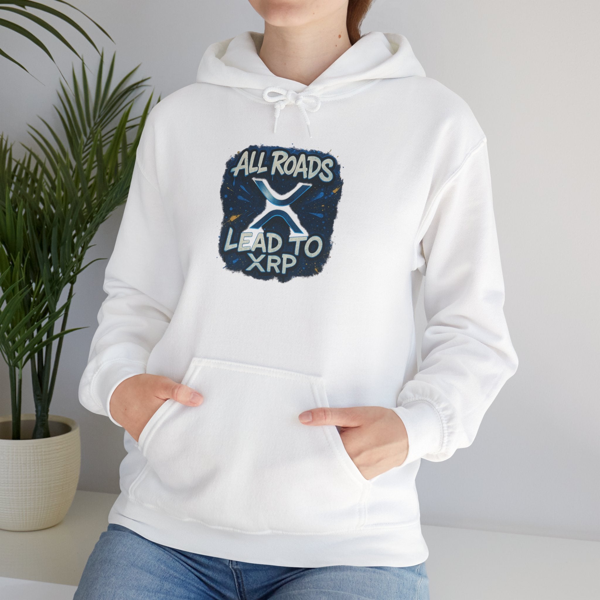 All Roads Lead to XRP Hoodie – Crypto Ripple Logo Sweatshirt