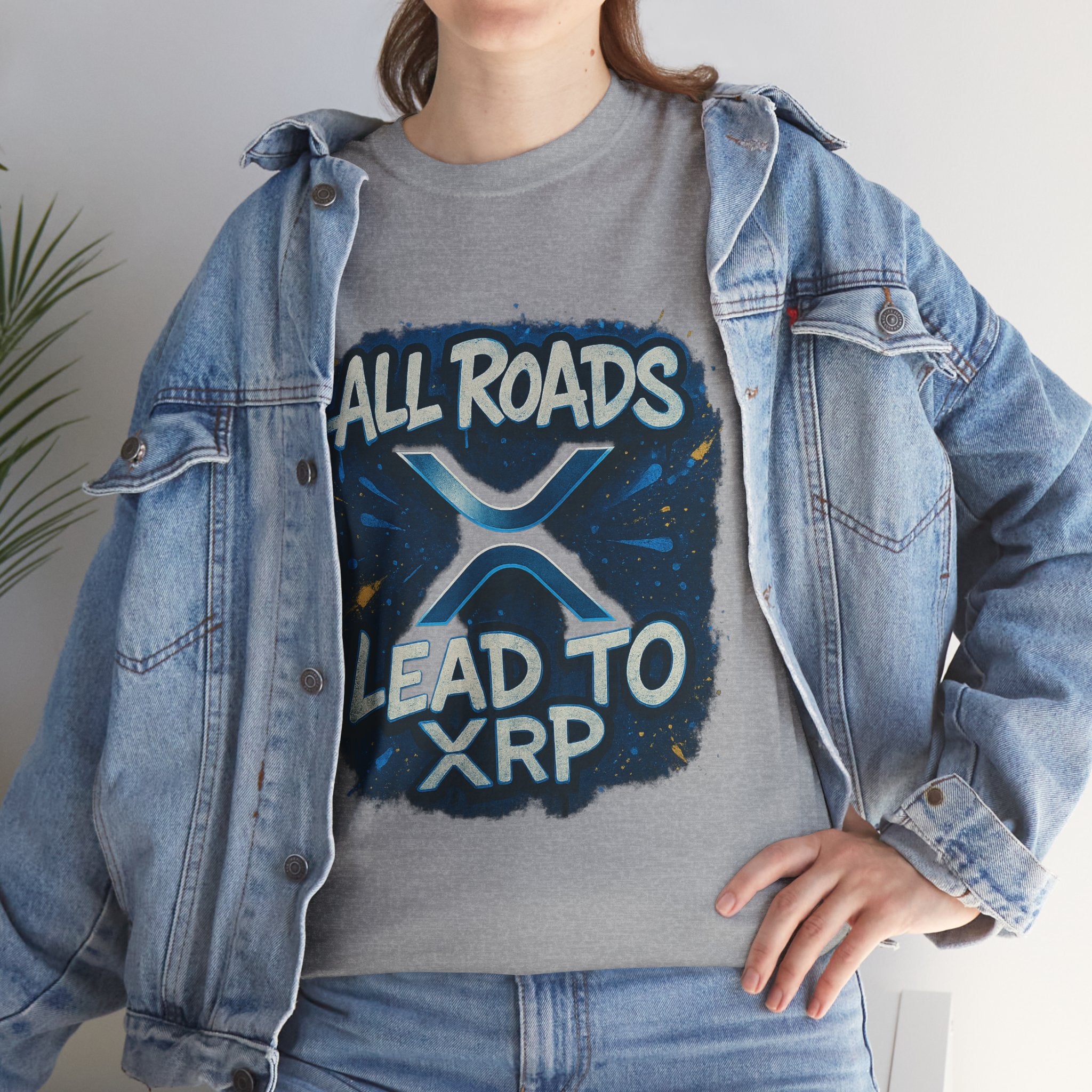 XRP Crypto T-Shirt — "All Roads Lead to XRP" Graphic Tee