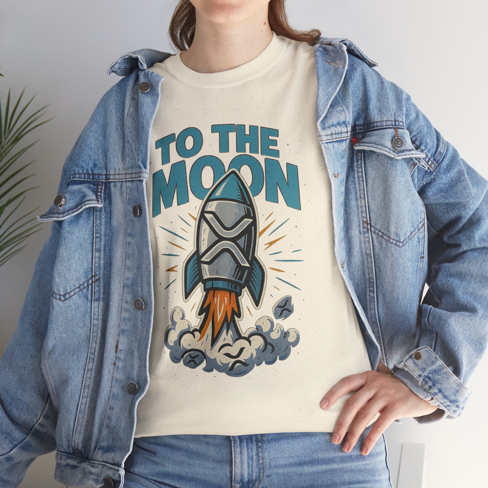 To The Moon Rocket T-Shirt — Space Graphic Tee for Crypto & Space Enthusiasts