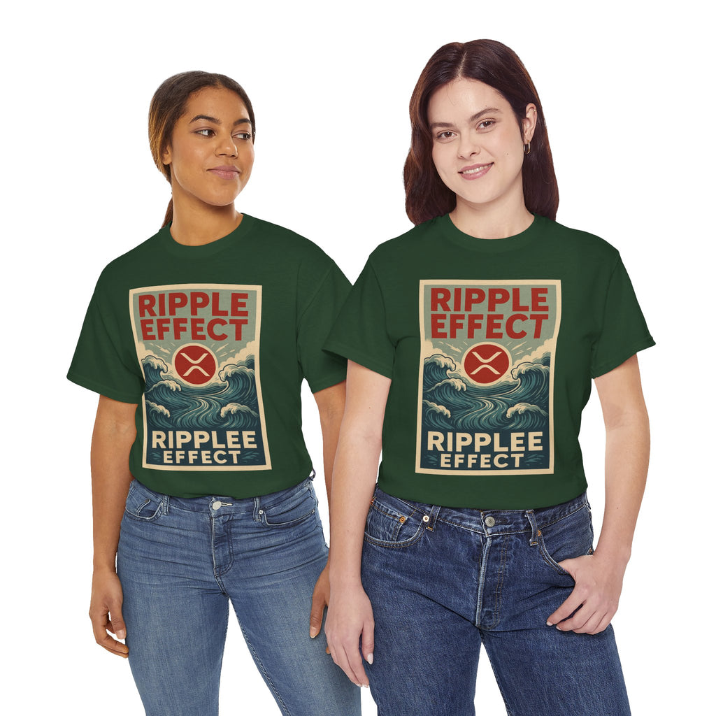 Ripple Effect Tee — Vintage Wave XRP Crypto Graphic T-Shirt