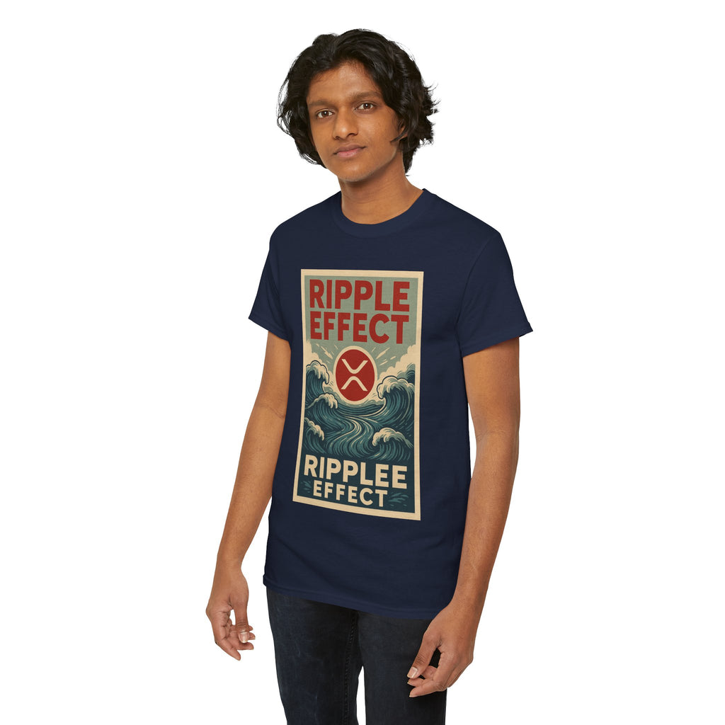 Ripple Effect Tee — Vintage Wave XRP Crypto Graphic T-Shirt