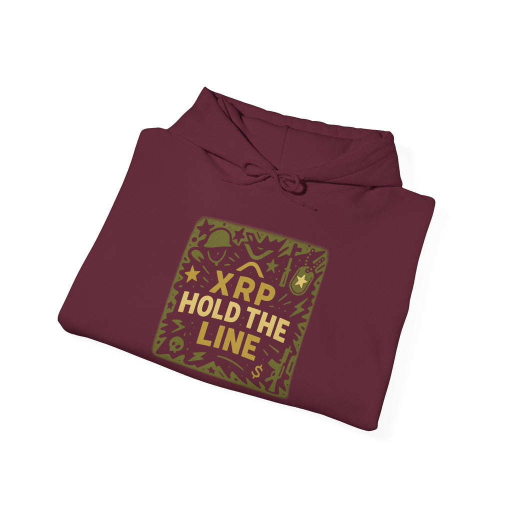XRP Hold The Line Hoodie — Crypto Supporter Graphic Hooded Sweatshirt