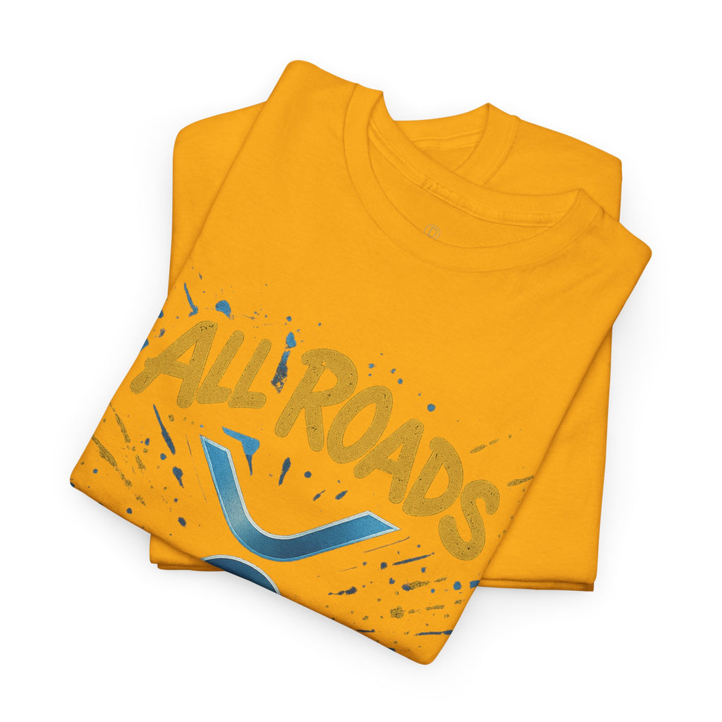 XRP Crypto Tee — "All Roads Lead to XRP" Casual Cryptocurrency Shirt
