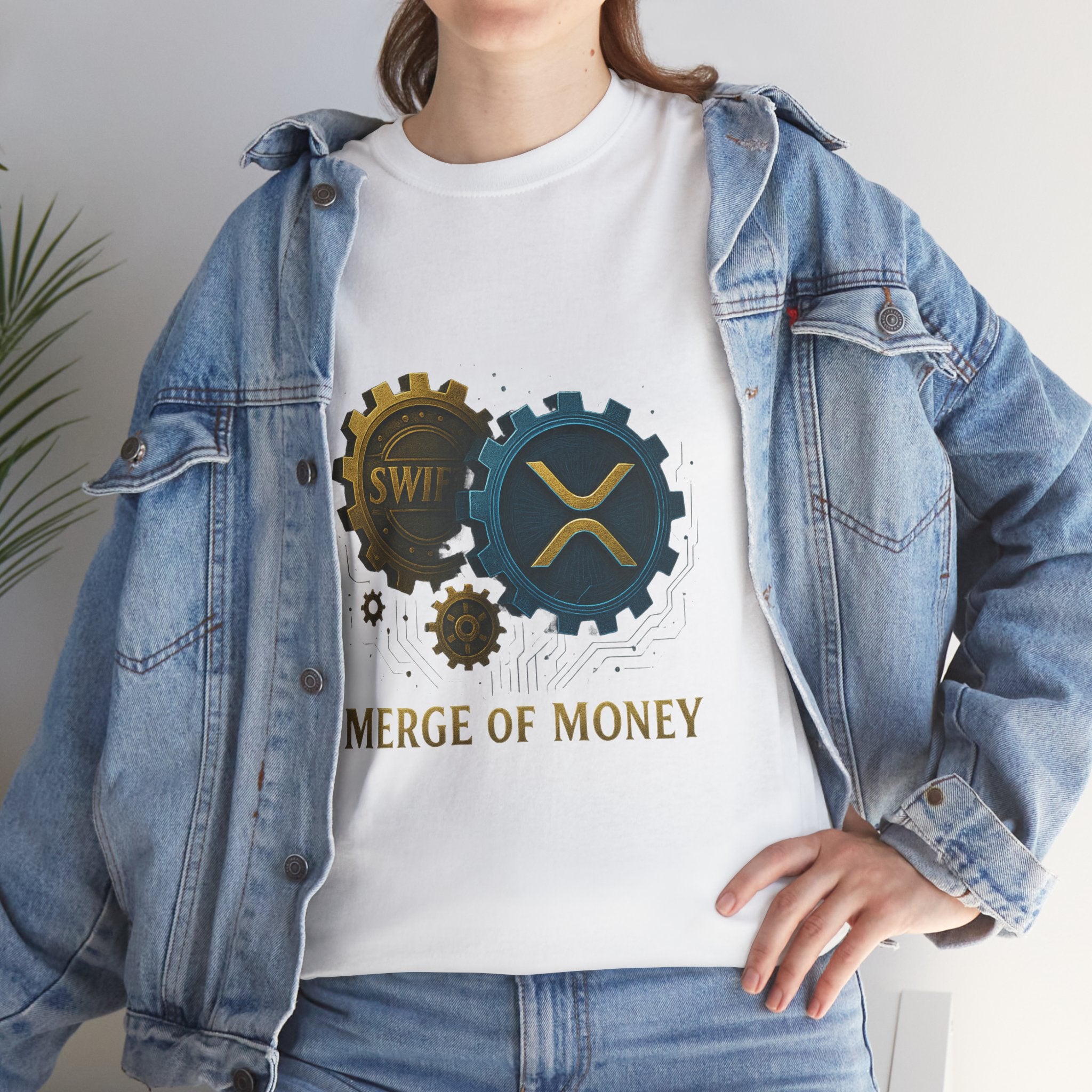Merge of Money Tee - Cryptocurrency Gears XRP & SWI Crypto T-Shirt