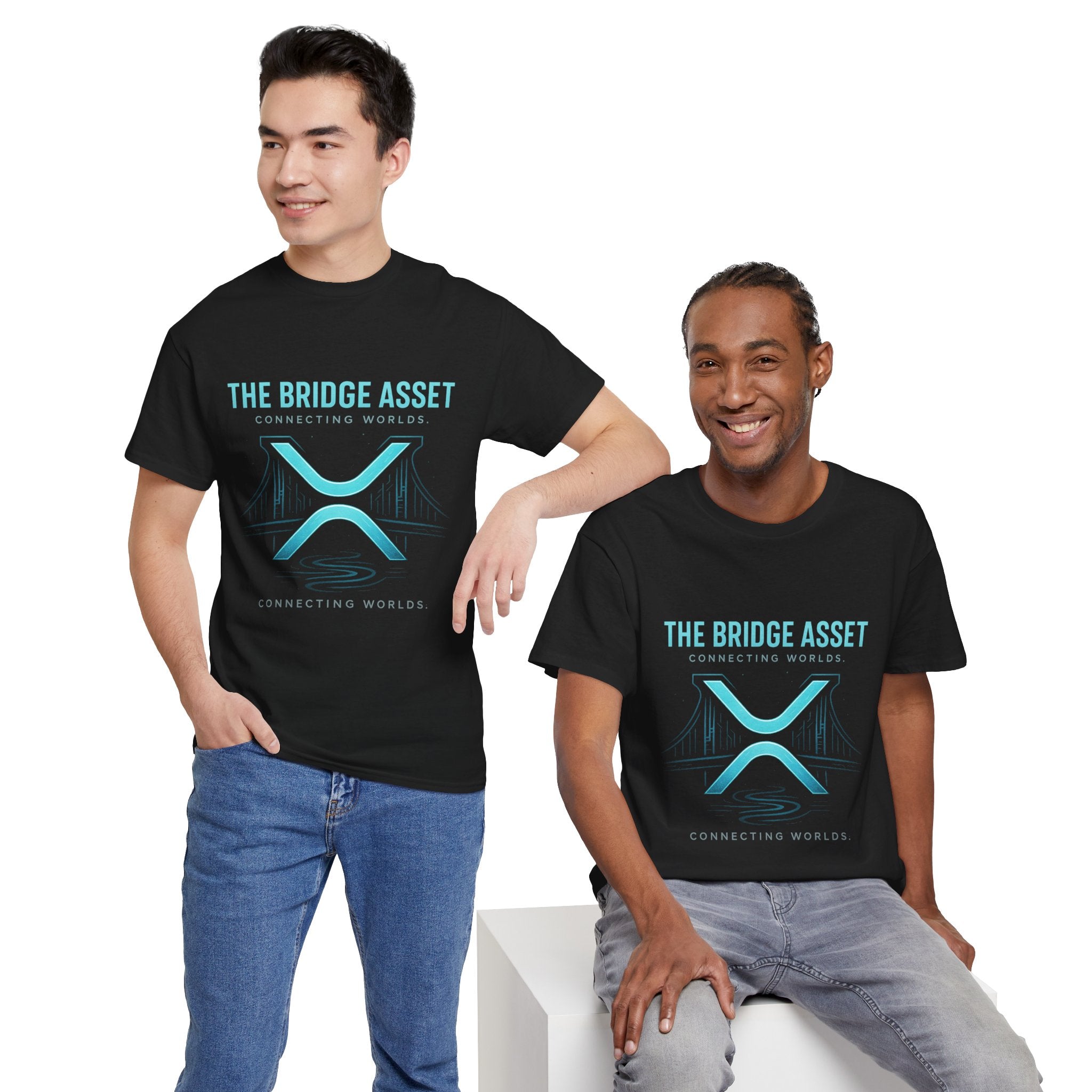 The Bridge Asset Tee – 'Connecting Worlds' Crypto Ripple X Logo T-Shirt