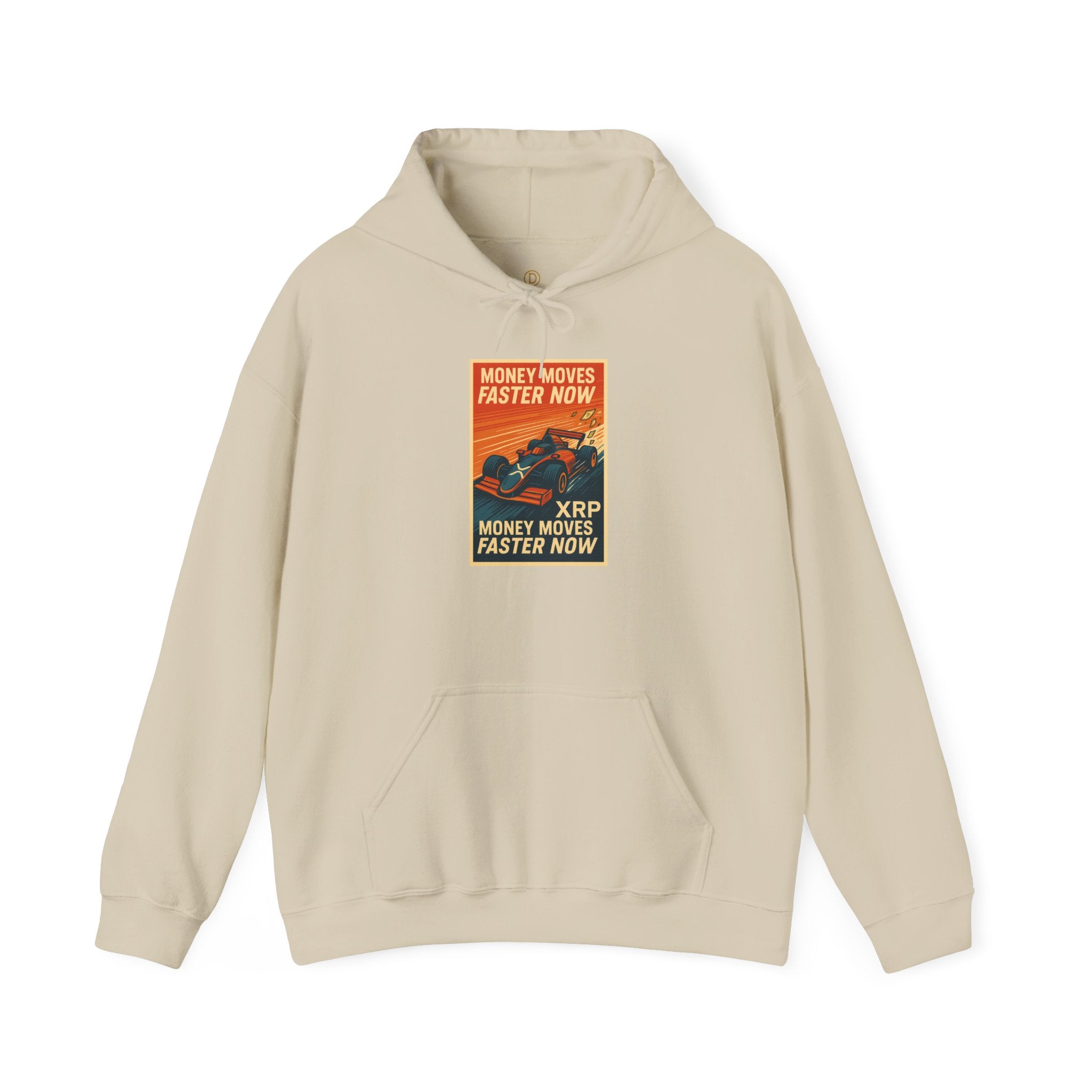 XRP 'Money Moves Faster Now' Hoodie – Crypto Retro Graphic Pullover