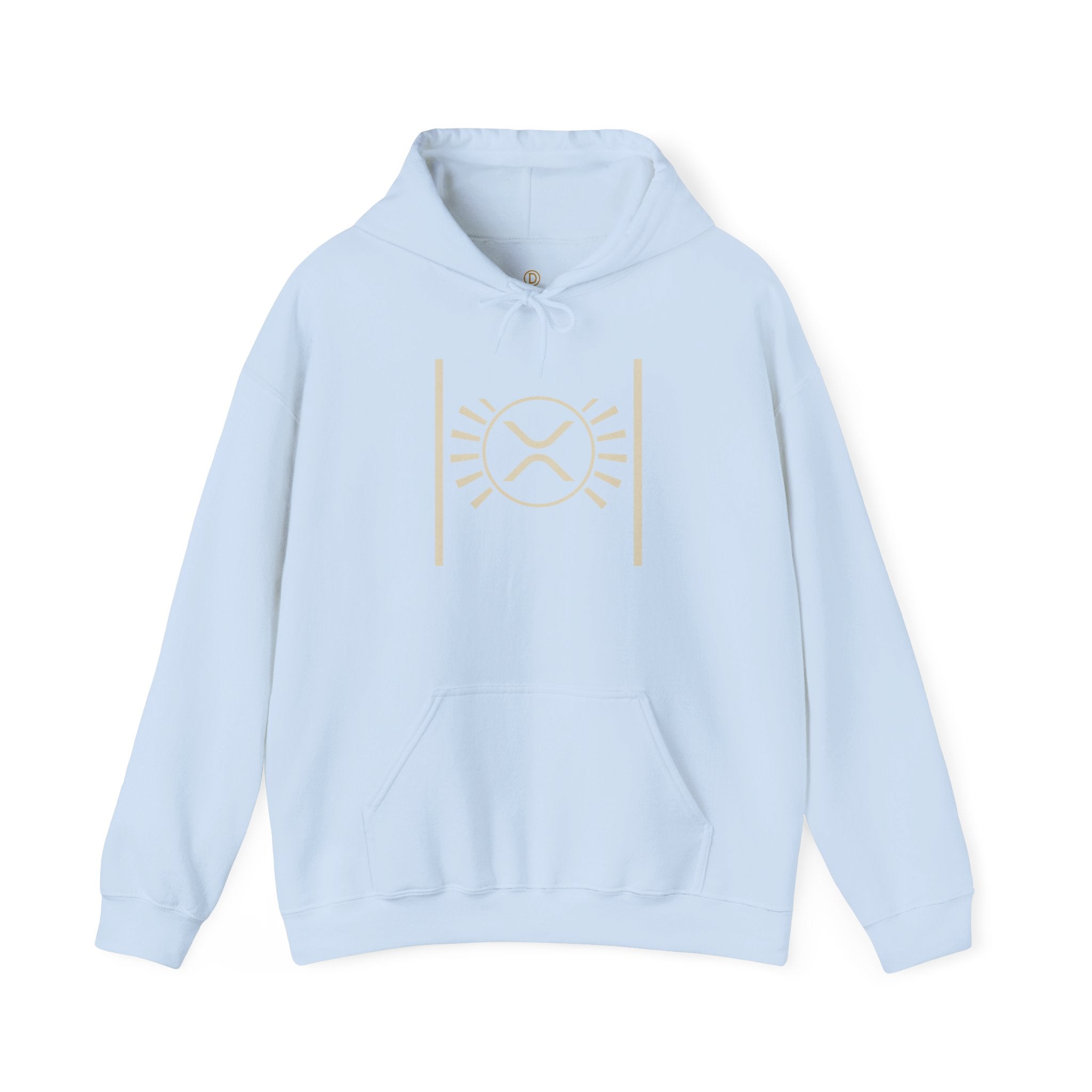 XRP Minimalist Logo Hoodie — Crypto Sun Symbol Sweatshirt