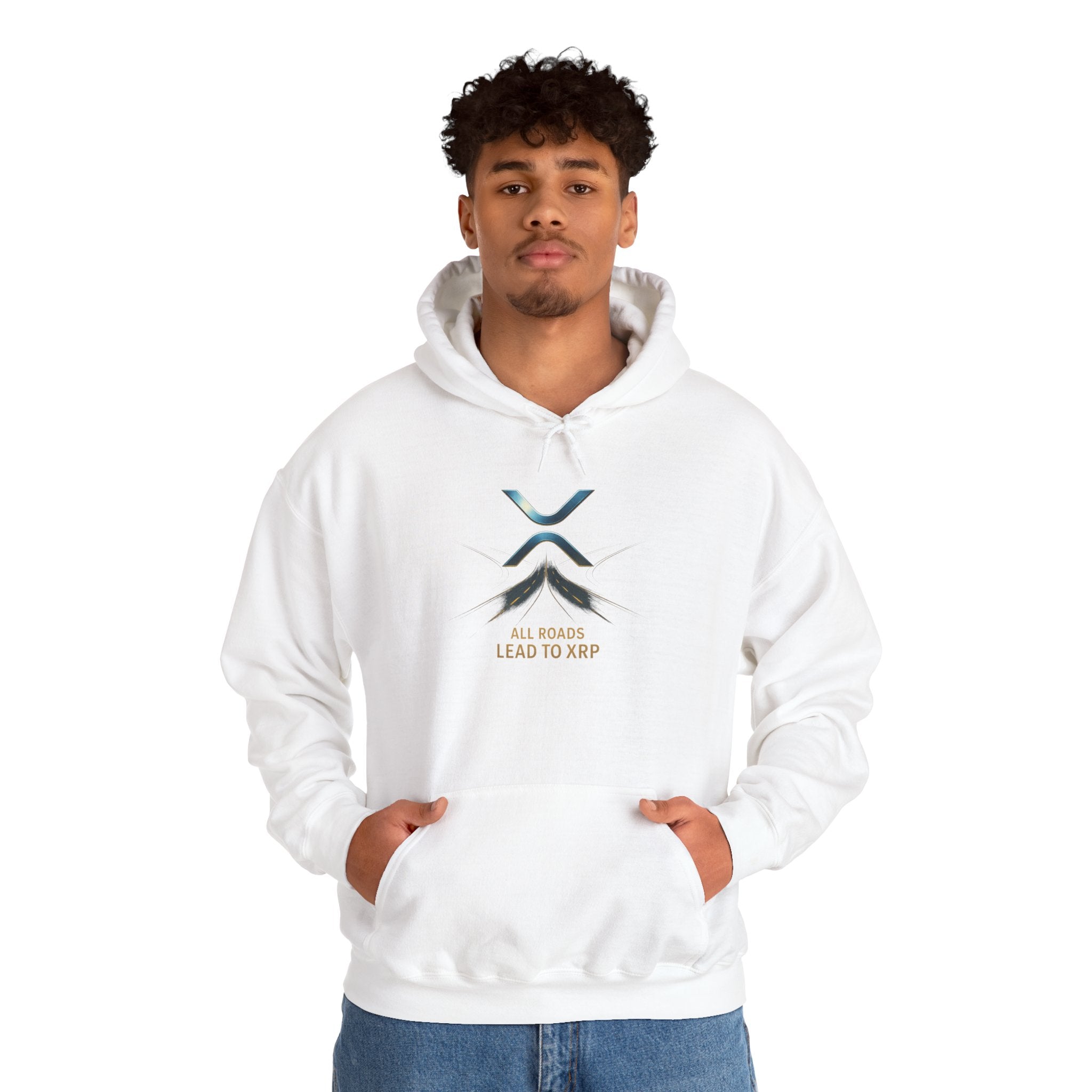 XRP Logo Hoodie — "All Roads Lead to XRP" Minimal Crypto Hoodie