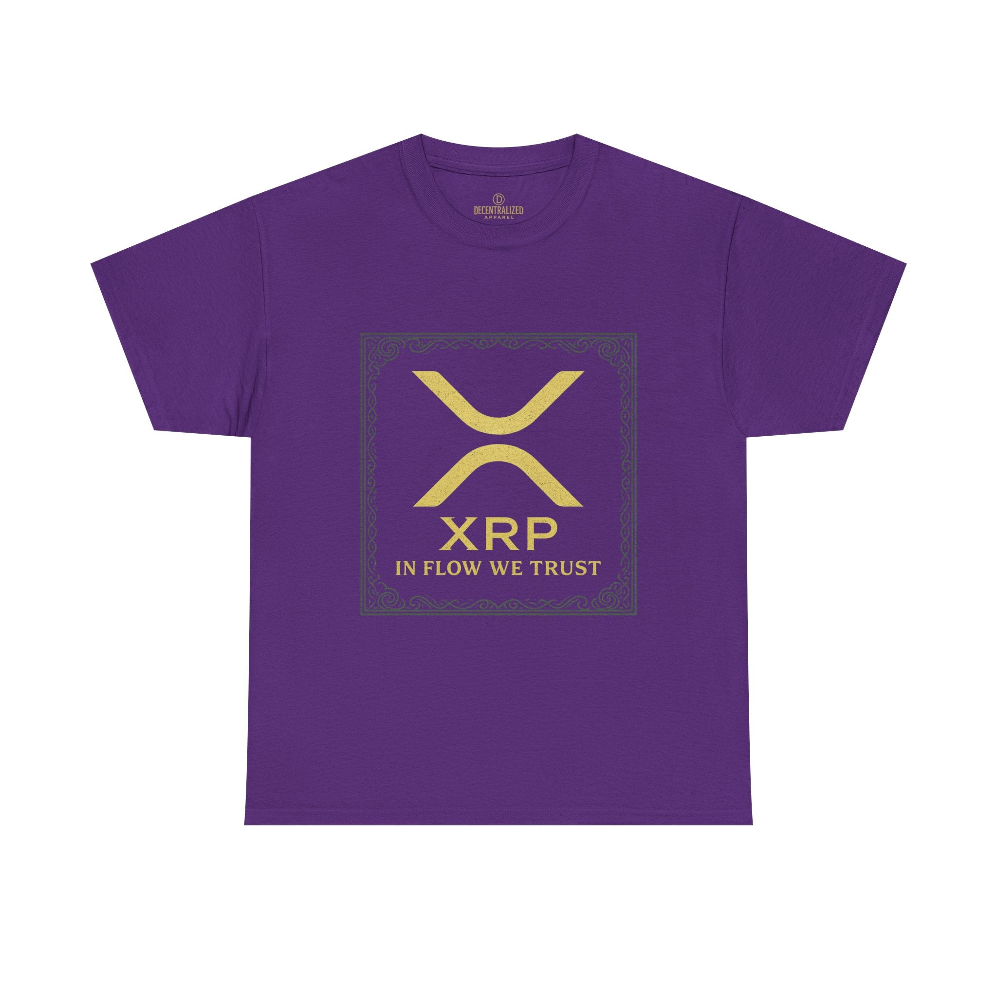 XRP Logo T-Shirt — "In Flow We Trust" Crypto Tee for Ripple Fans