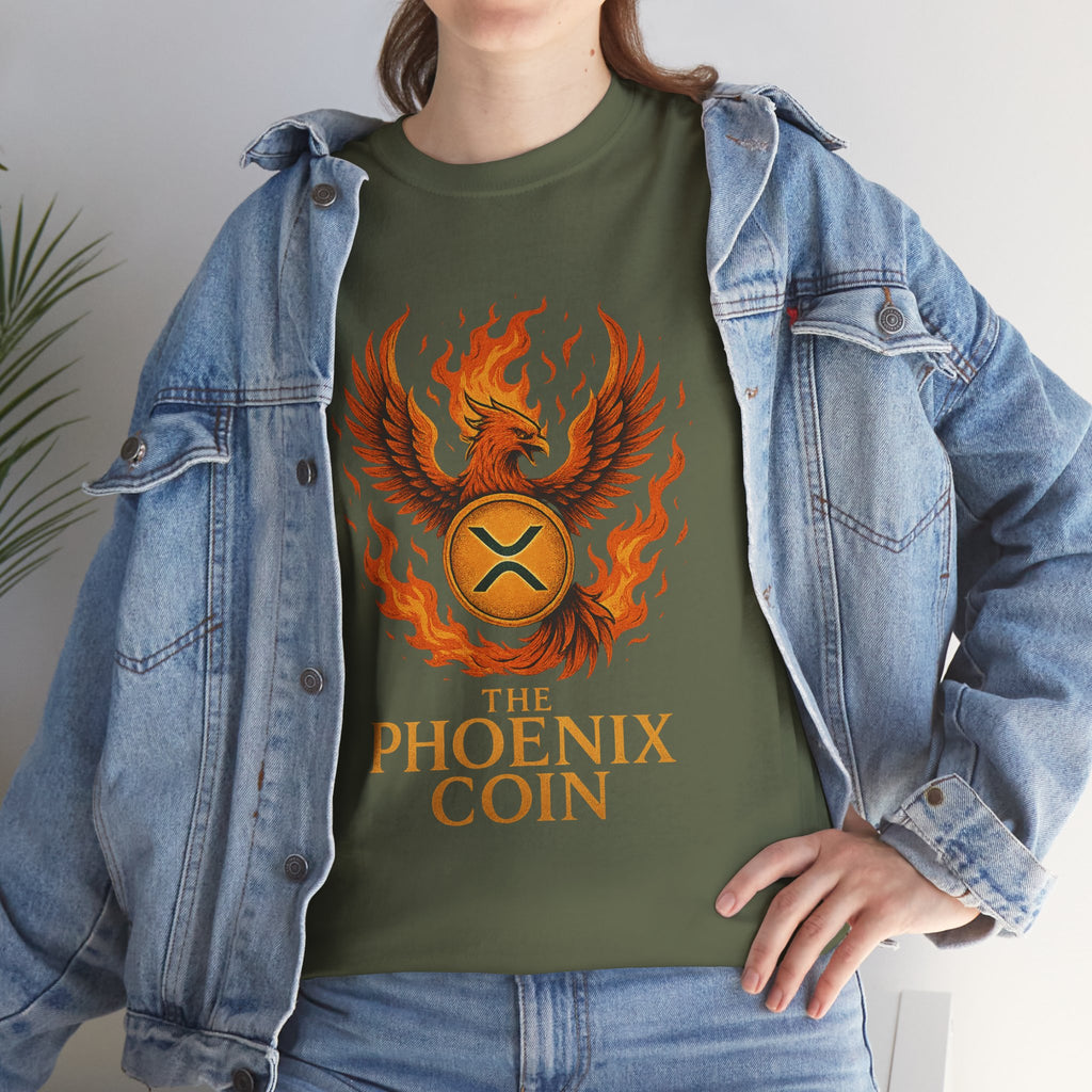 Phoenix Coin T‑Shirt — Fiery Phoenix Crypto Logo Tee