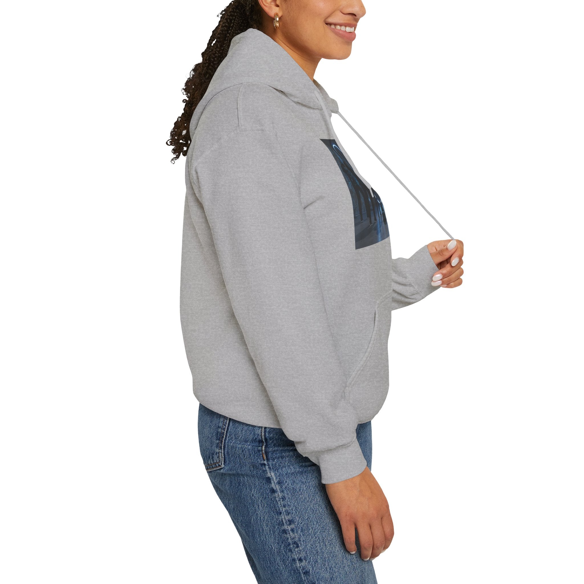 Futuristic Neon Portal Hoodie – Cyberpunk Sci‑Fi Crew Graphic Sweatshirt