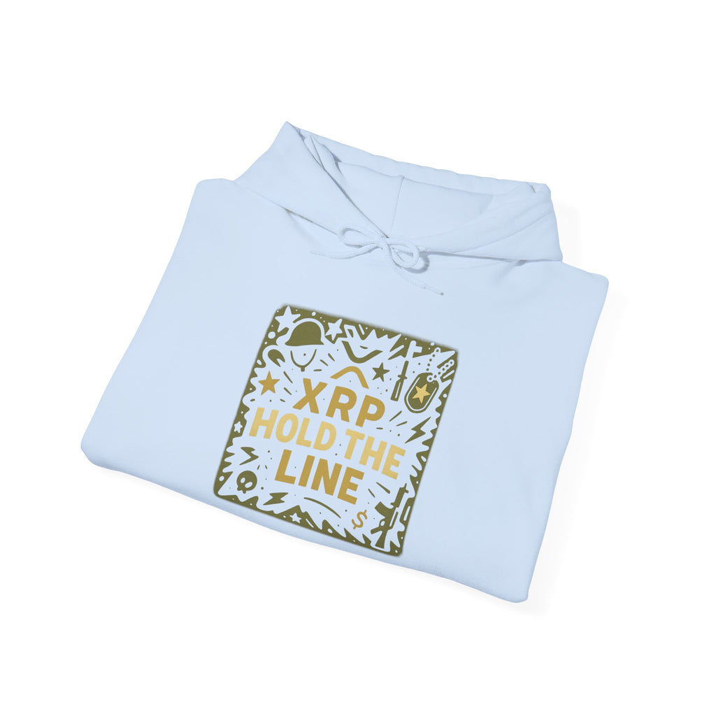 XRP Hold The Line Hoodie — Crypto Supporter Graphic Hooded Sweatshirt