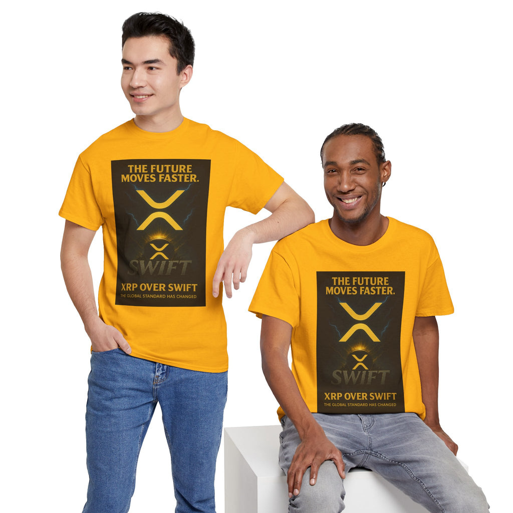 XRP Swift Crypto T-Shirt — “The Future Moves Faster” XRP Over Swift Tee