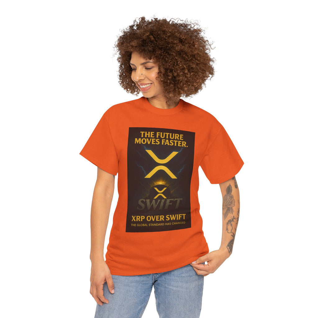 XRP Swift Crypto T-Shirt — “The Future Moves Faster” XRP Over Swift Tee