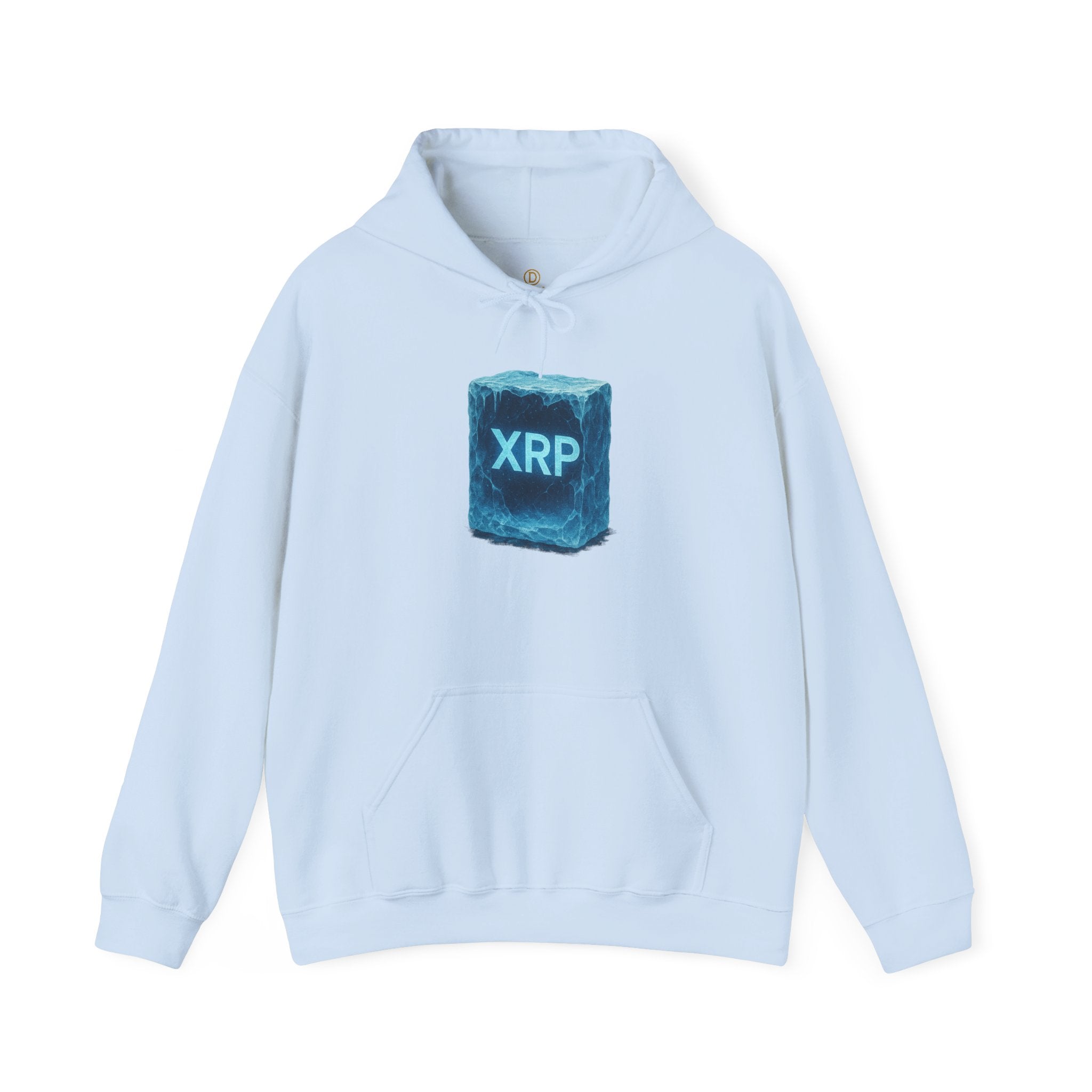 XRP Frozen Cube Hoodie — Crypto Ice Block Sweater for XRP Fans