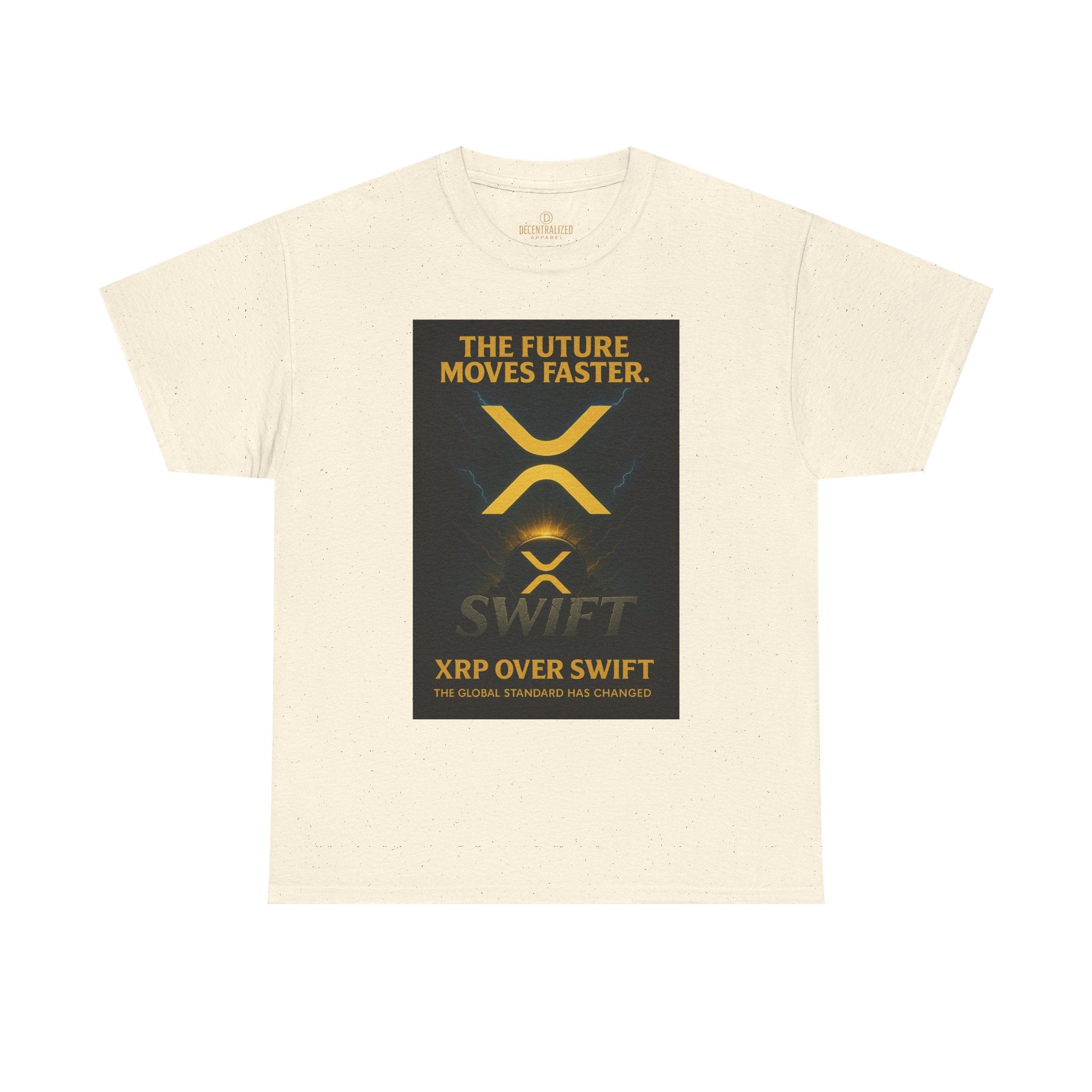 XRP Swift Crypto T-Shirt — “The Future Moves Faster” XRP Over Swift Tee